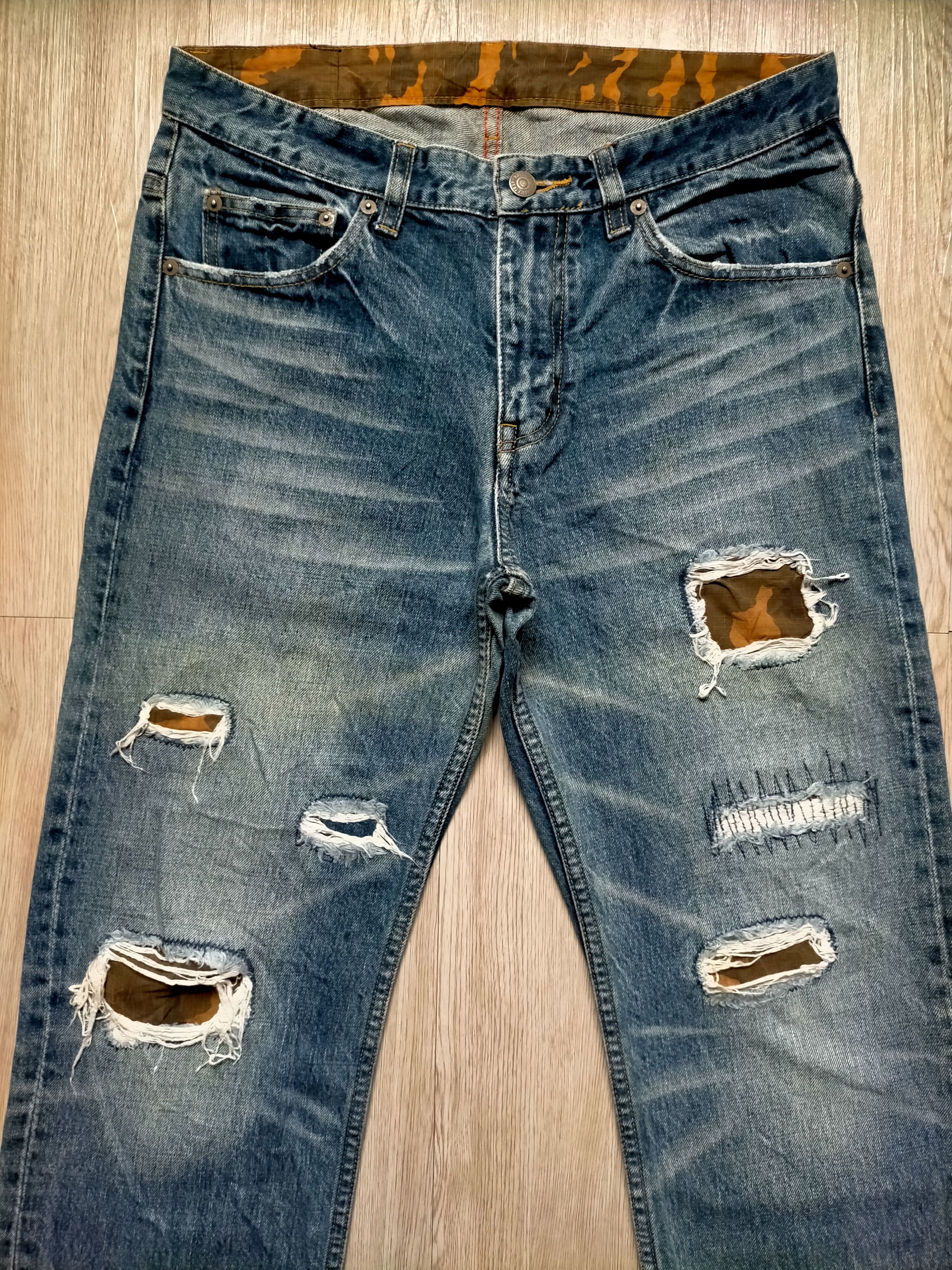 Hysteric Glamour Rattle Trap Japanese Patchwork Blue Jeans Size US 32 / EU 48 - 2 Thumbnail