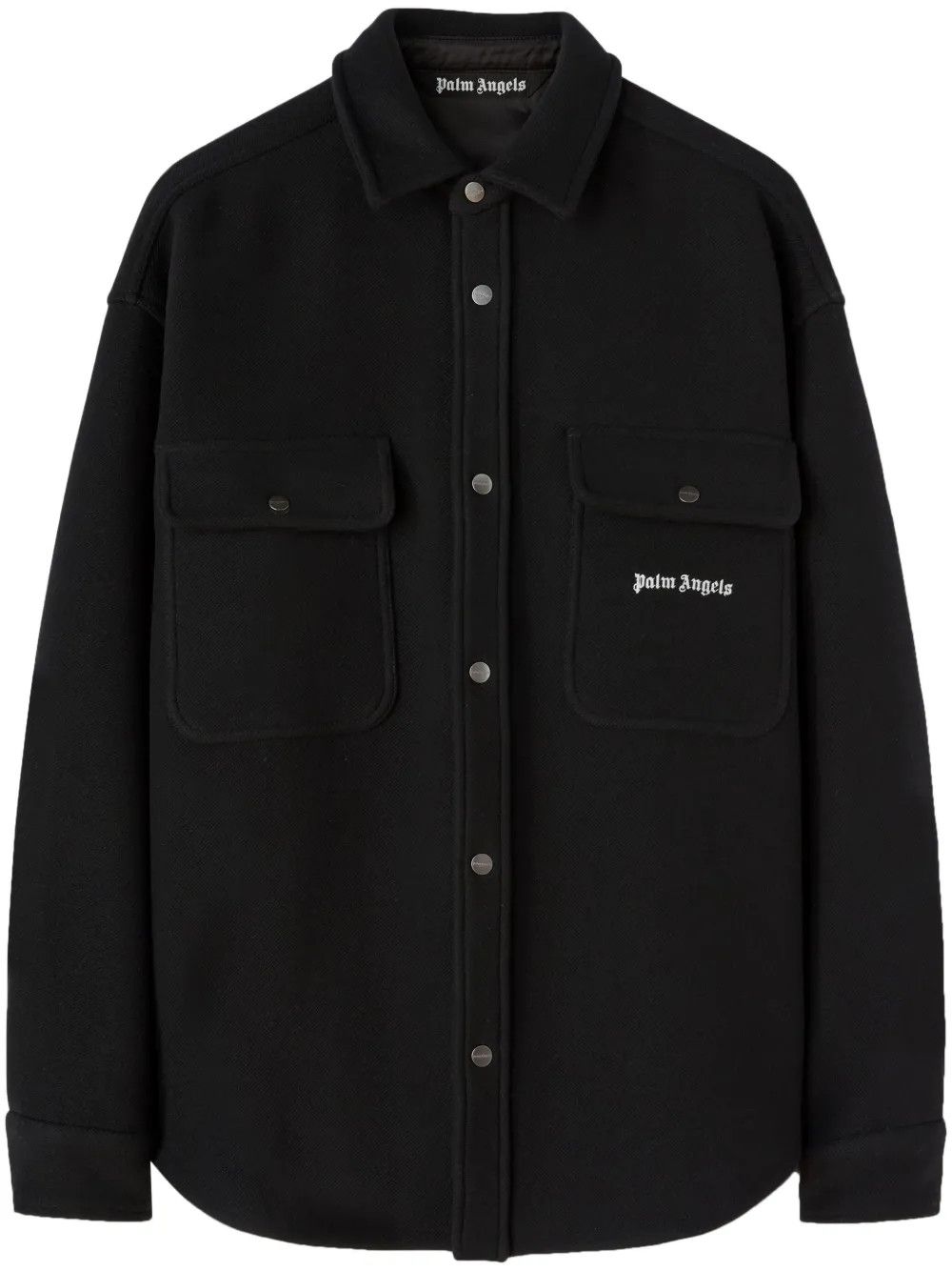 Palm Angels o1y0325 Logo Solid Color Shirt in Black Size US M / EU 48-50 / 2 - 1 Thumbnail