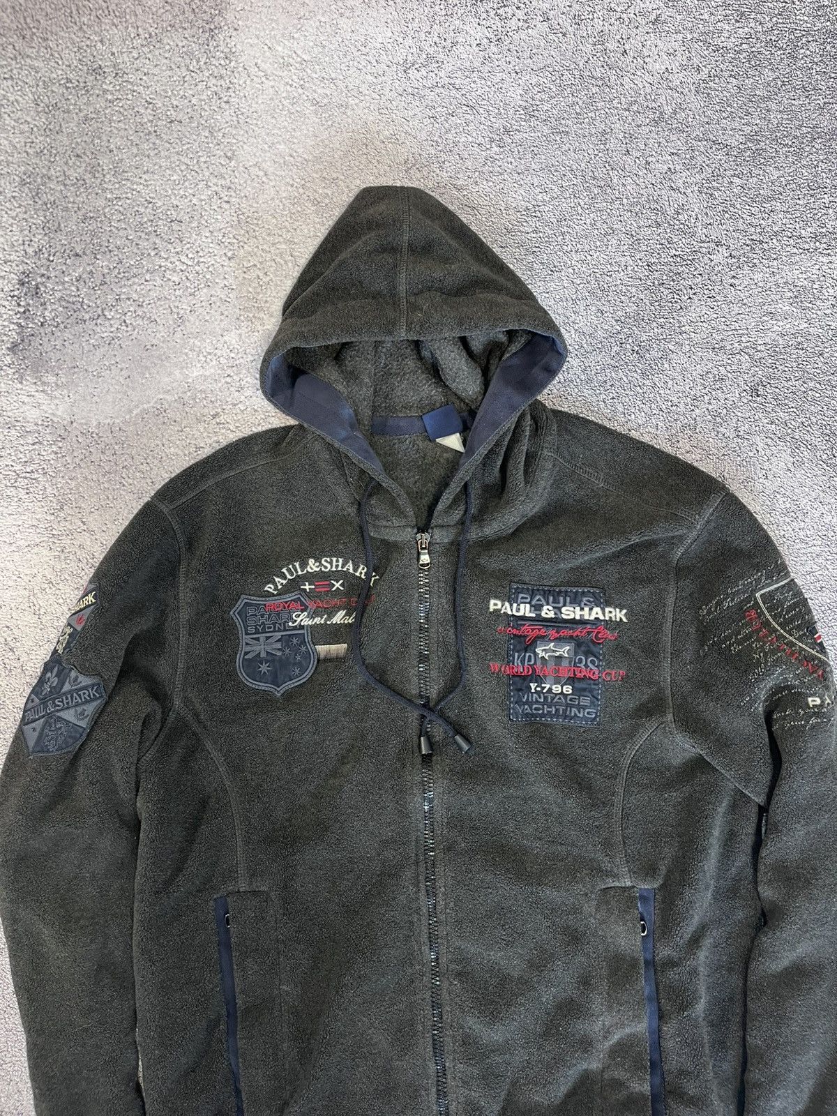 Paul & Shark Paul & Shark Yachting Fleece Hoodie L Teddy Vintage Jacket Size US L / EU 52-54 / 3 - 7 Thumbnail