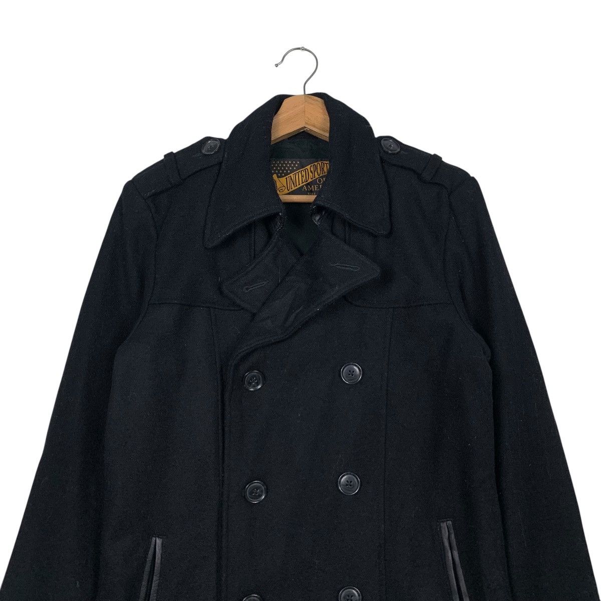 Japanese Brand UNITED SPORT Of AMERICA Double Breast Wool Coat #2379-C107 Size US M / EU 48-50 / 2 - 2 Thumbnail