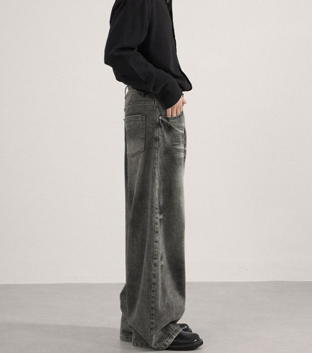 Japanese Brand American street style washed distressed men's curved jeans Size US 32 / EU 48 - 3 Thumbnail