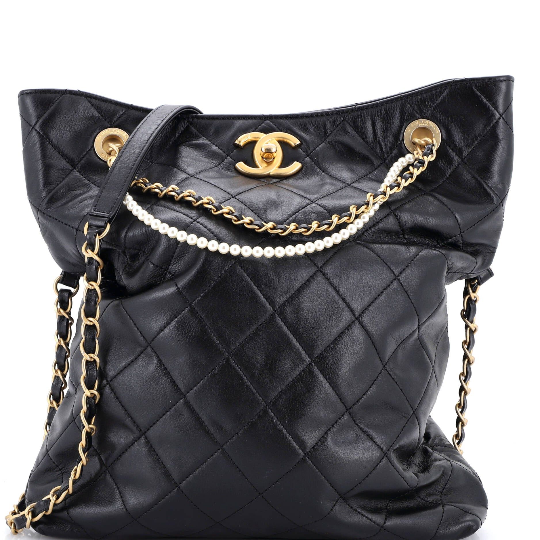 Chanel Pearl Strap Fold Over Shopping Tote Size ONE SIZE - 1 Thumbnail