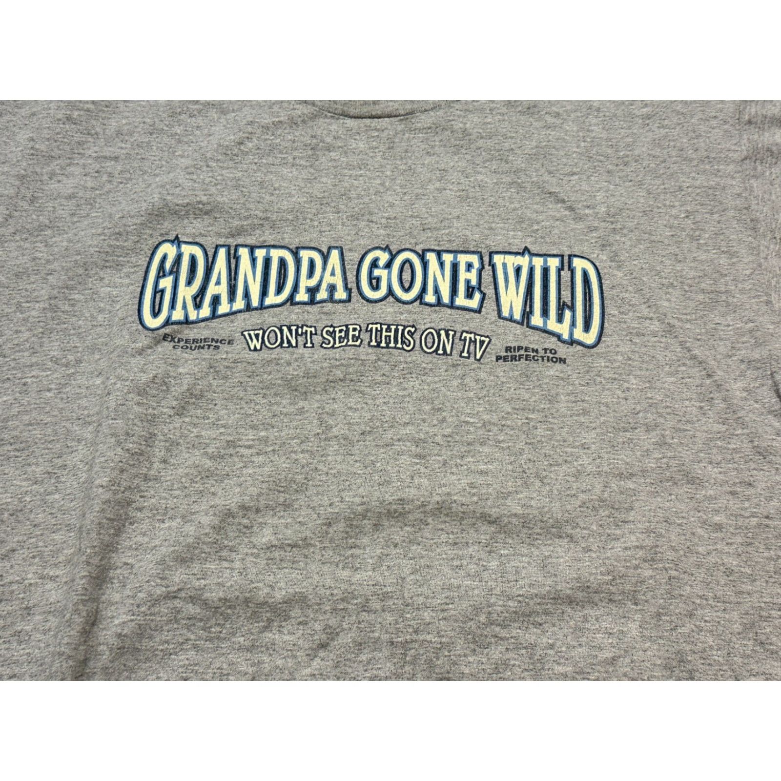 Vintage VINTAGE Shirt Mens XL Grey Blue White " Grandpa Gone Wild" Graphic Print Size US XL / EU 56 / 4 - 5 Thumbnail