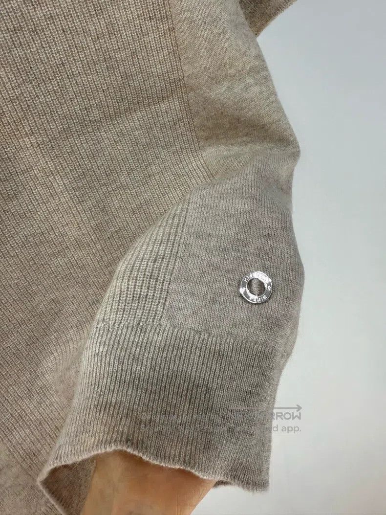 Hermes Hermes Oatmeal Classic Short-Sleeve 100% Cashmere Knit Swe Size XS / US 0-2 / IT 36-38 - 3 Thumbnail