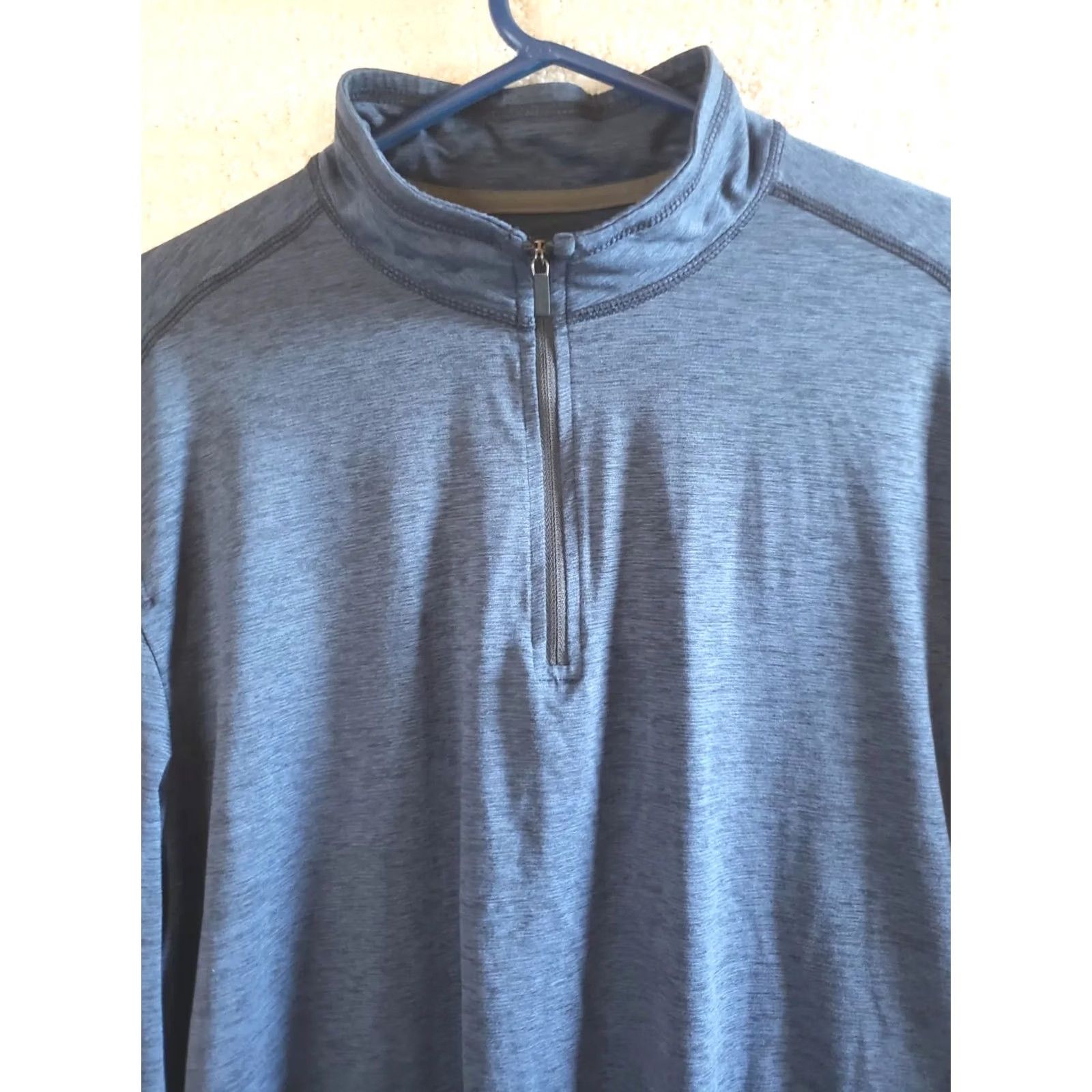 Vintage G.H. Bass & Co Men's L Blue Polyester Blend Warmup Jacket 1/4 Zip Pullover Size US L / EU 52-54 / 3 - 3 Thumbnail
