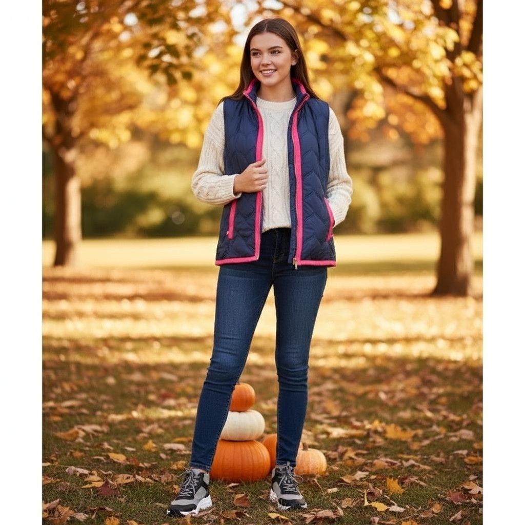 Vineyard Vines Vineyard Vines Pink And Blue Quilted Vest Size Large Size L / US 10 / IT 46 - 1 Thumbnail