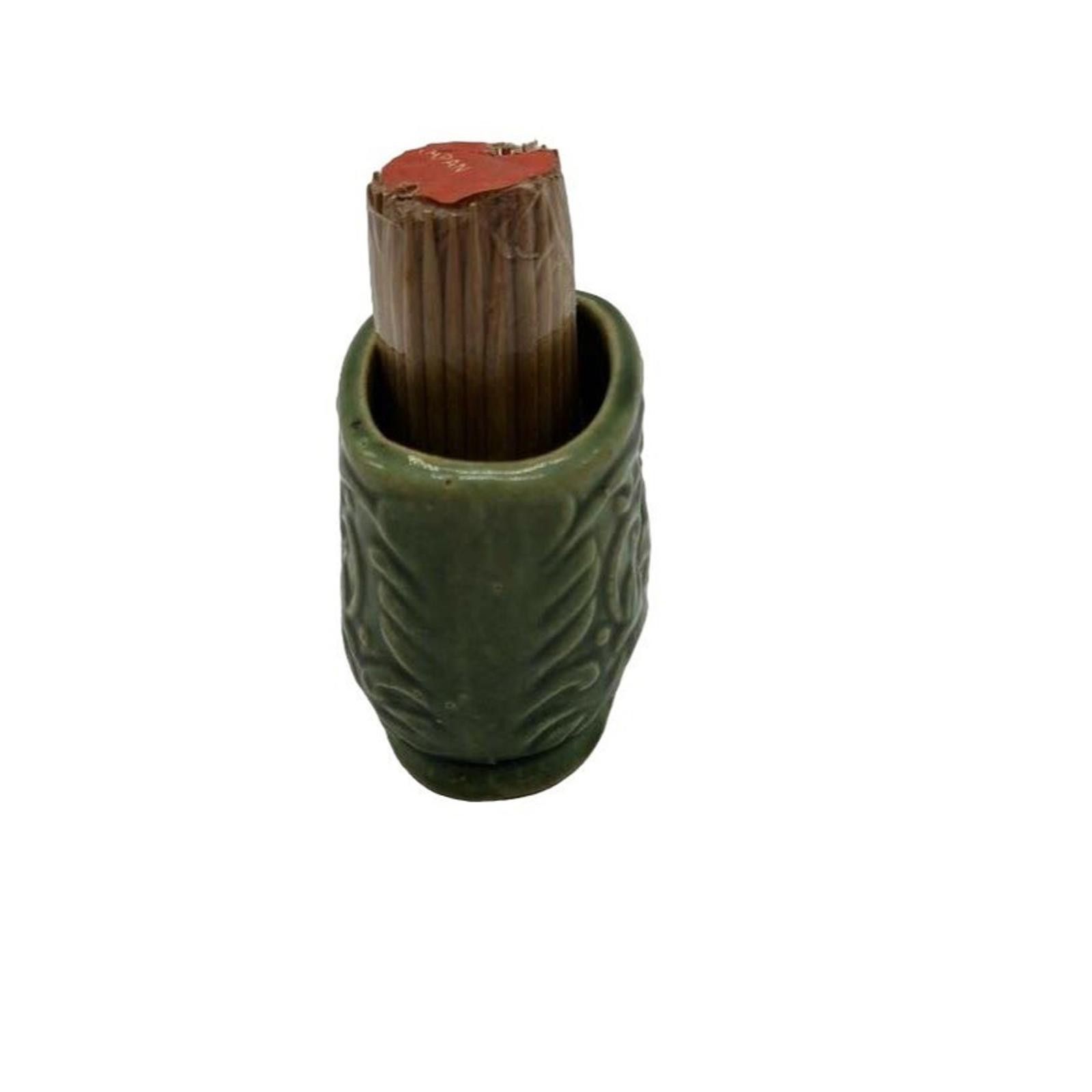 Unknown London Vintage Painted Porcelain Green Floral Toothpick Holder Size ONE SIZE - 4 Thumbnail