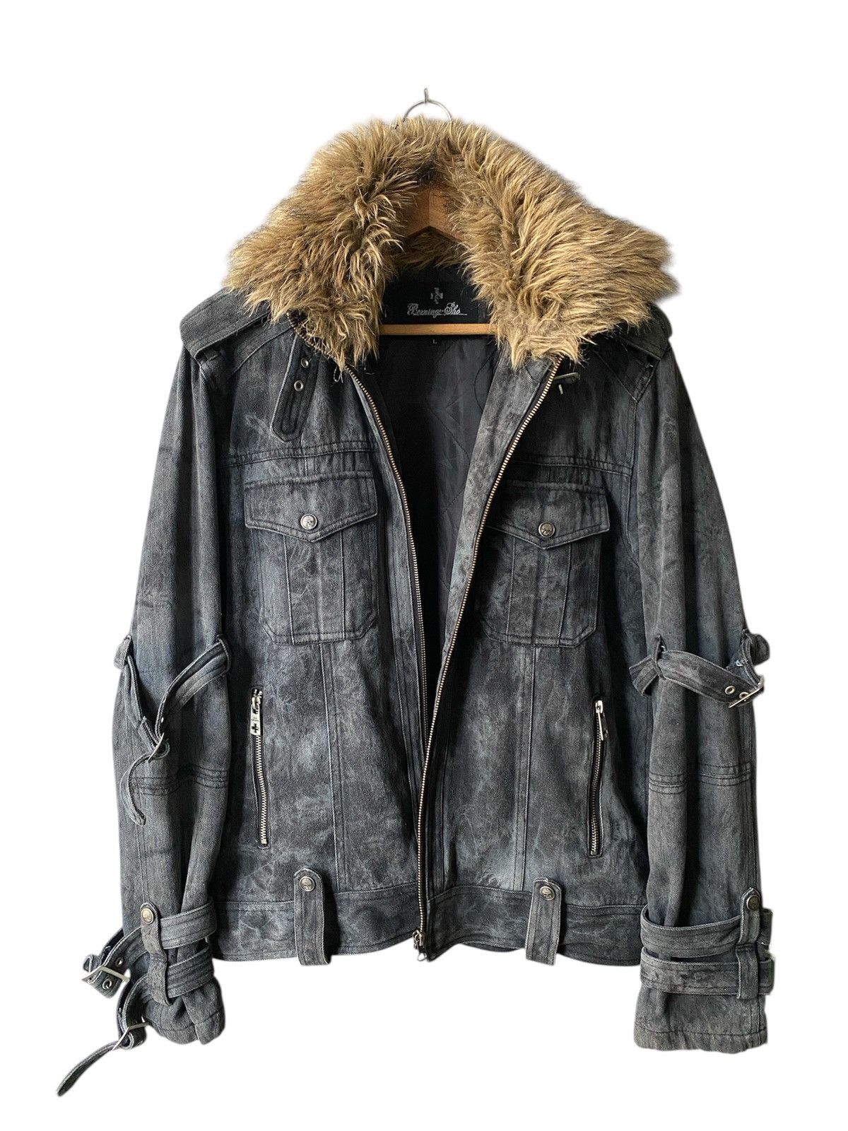 If Six Was Nine Bernings Sho Punk Designer Bondage Fur Design Jacket Size US L / EU 52-54 / 3 - 2 Thumbnail