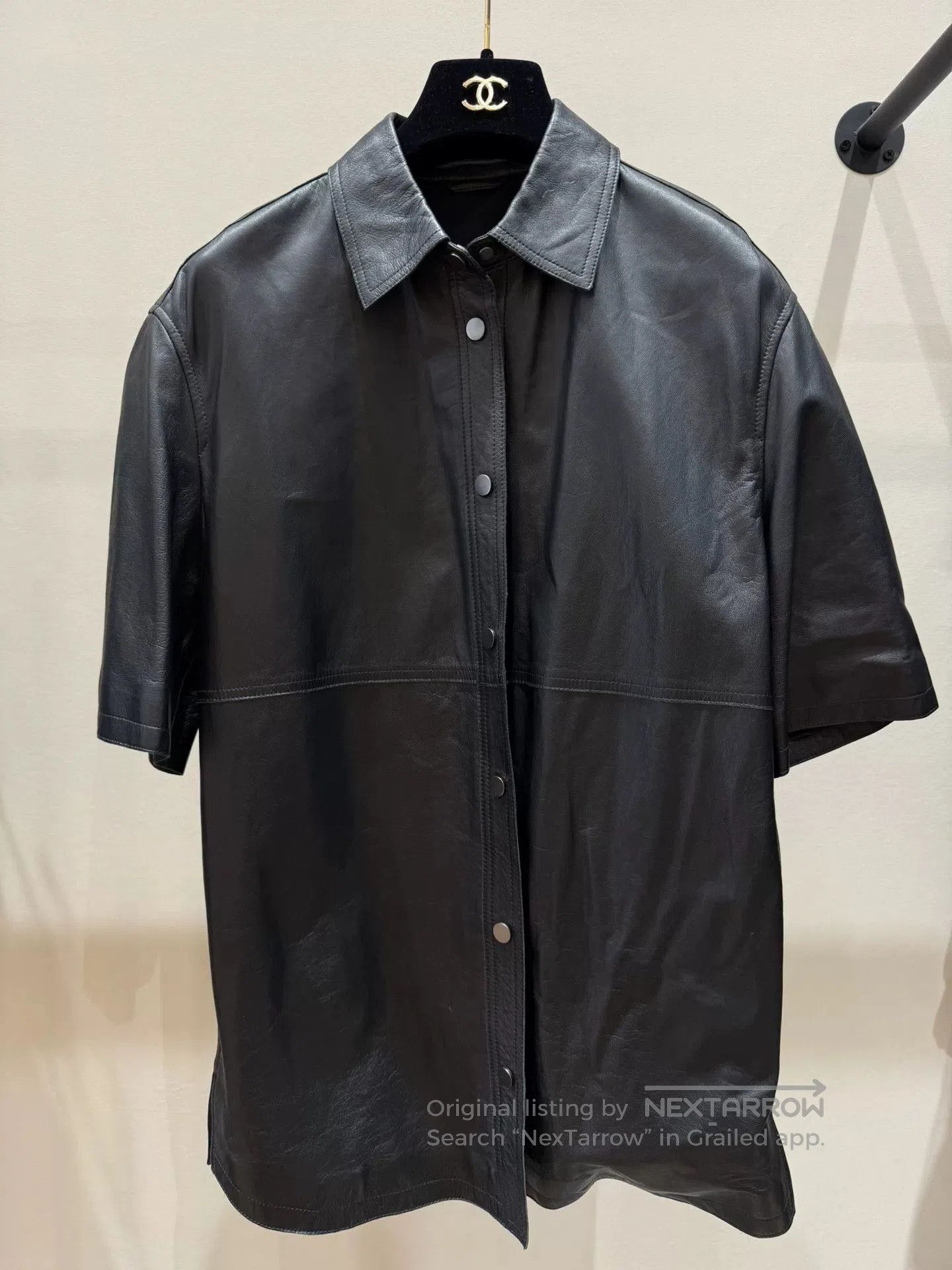 Brunello Cucinelli Brunello Cucinelli Black Leather Shirt. Size US XS / EU 42 / 0 - 1 Thumbnail