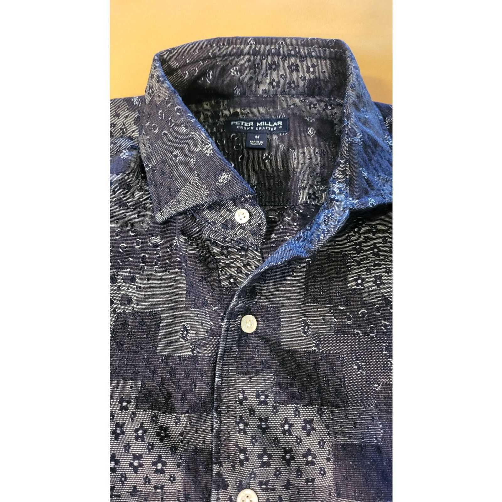 Peter Millar Peter Millar Banks Jacquard Blue Patchwork Shirt M $200 NWT Size US M / EU 48-50 / 2 - 10 Thumbnail