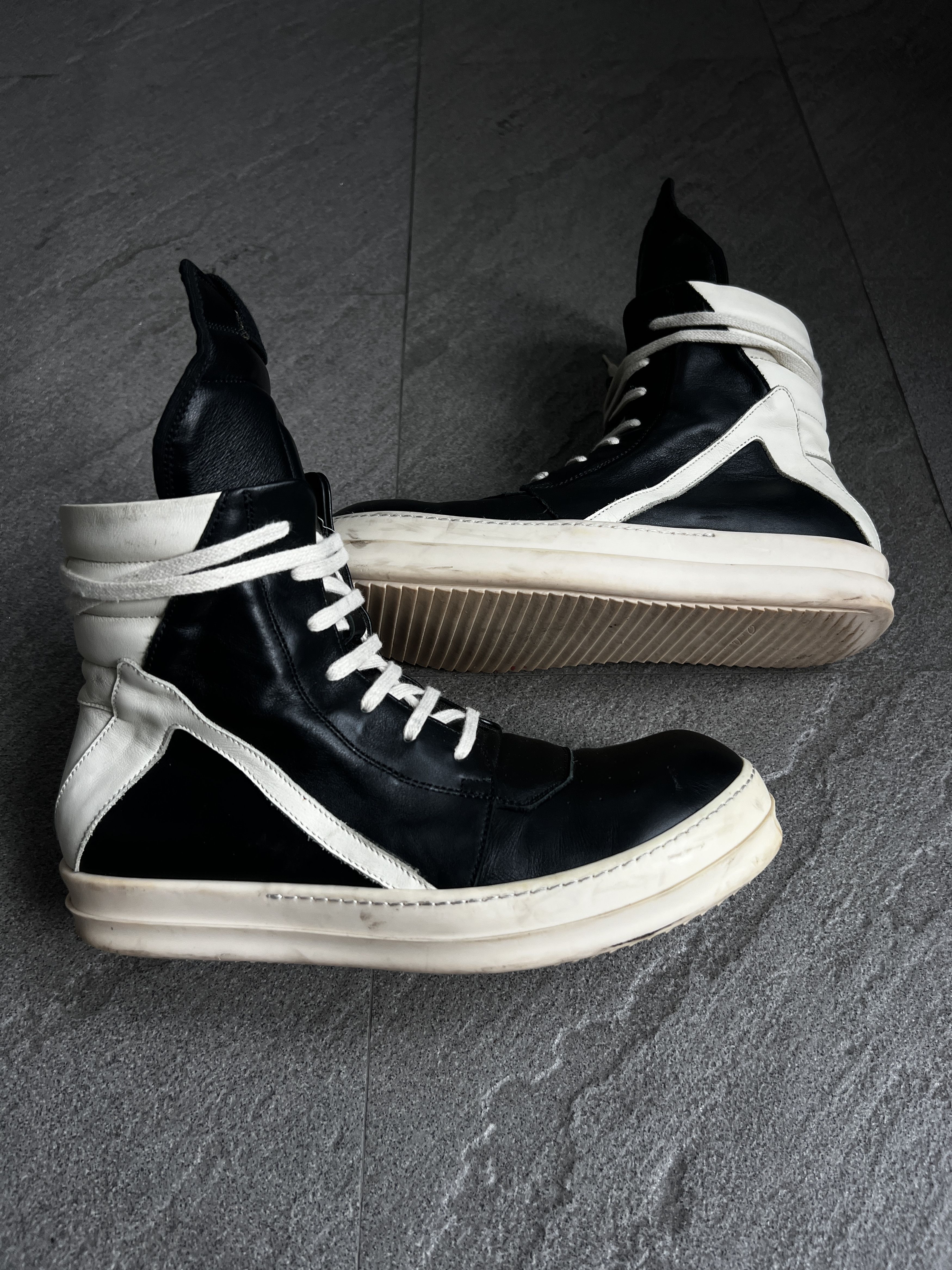 Rick Owens Rick Owens Geobasket Black Milk Leather EU40.5 Size US 7.5 / EU 40-41 - 1 Thumbnail