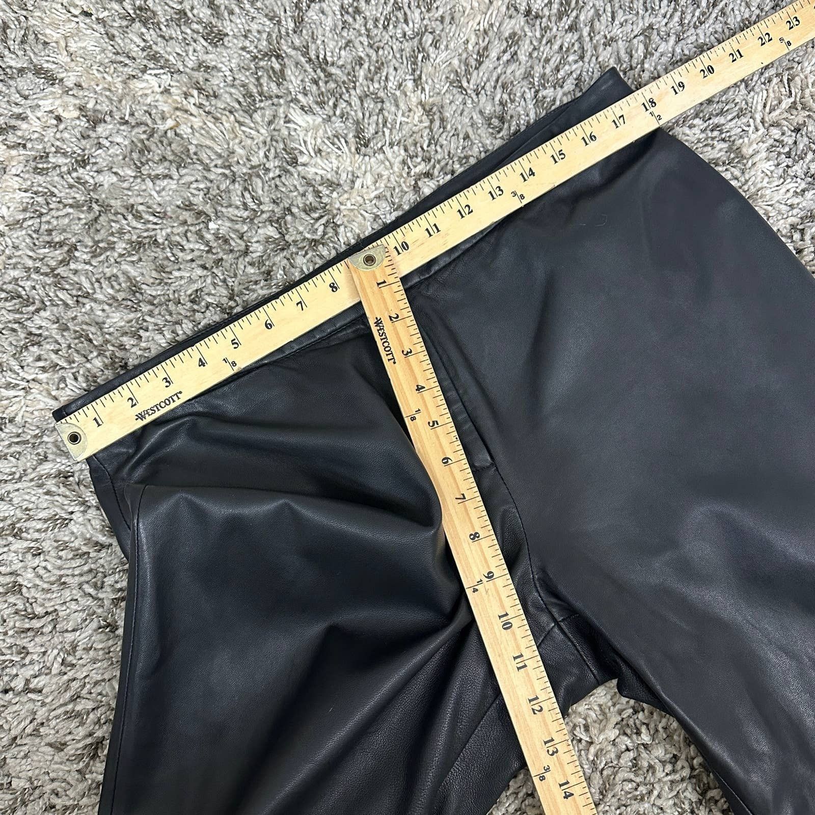 Other BCBGMaxAzria Black Leather Pants 10 Moto Biker Y2K Size 32" / US 10 / IT 46 - 8 Thumbnail
