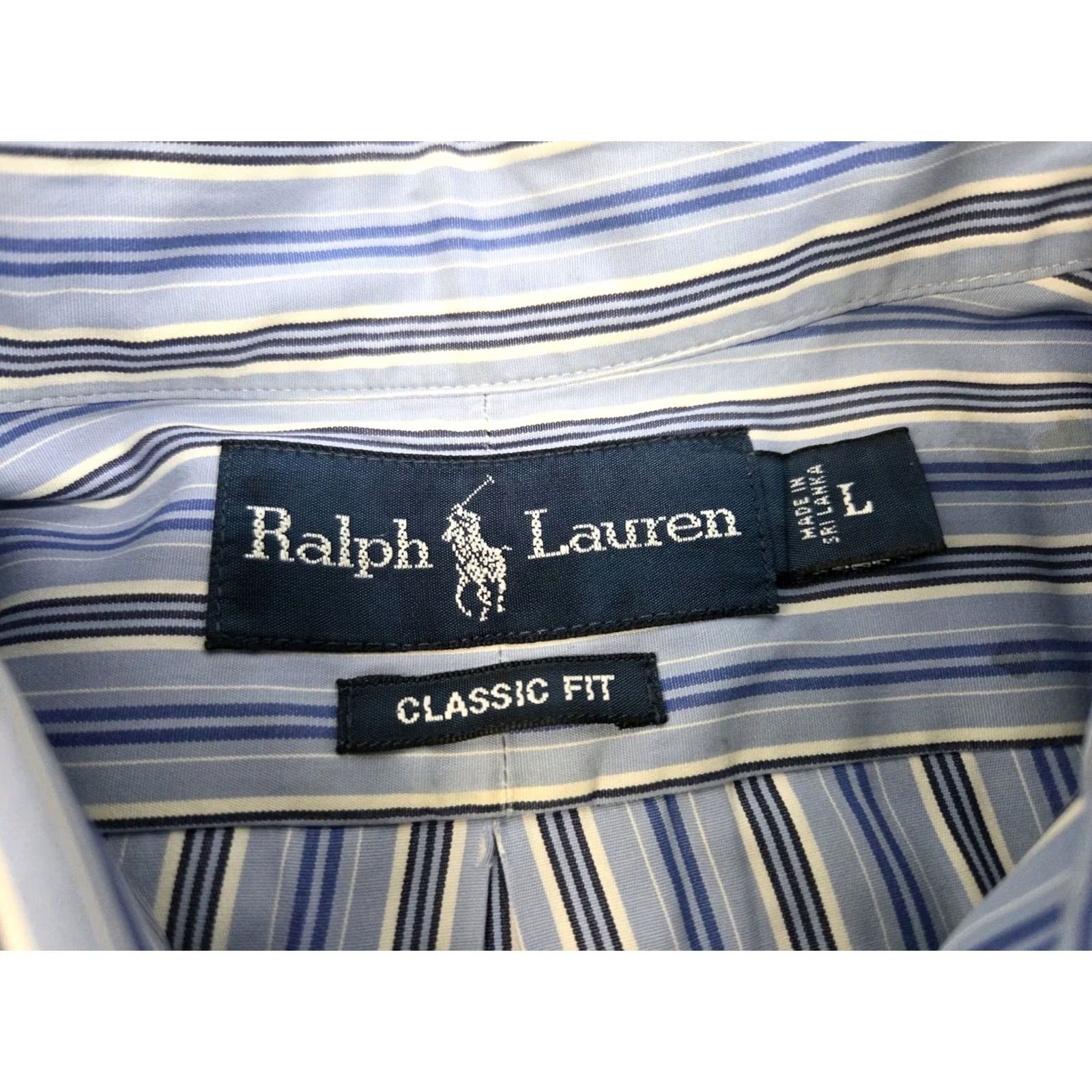 Ralph Lauren Ralph Lauren Classic Fit Long Sleeve Blue Striped Shirt Mens Large Size US L / EU 52-54 / 3 - 4 Thumbnail