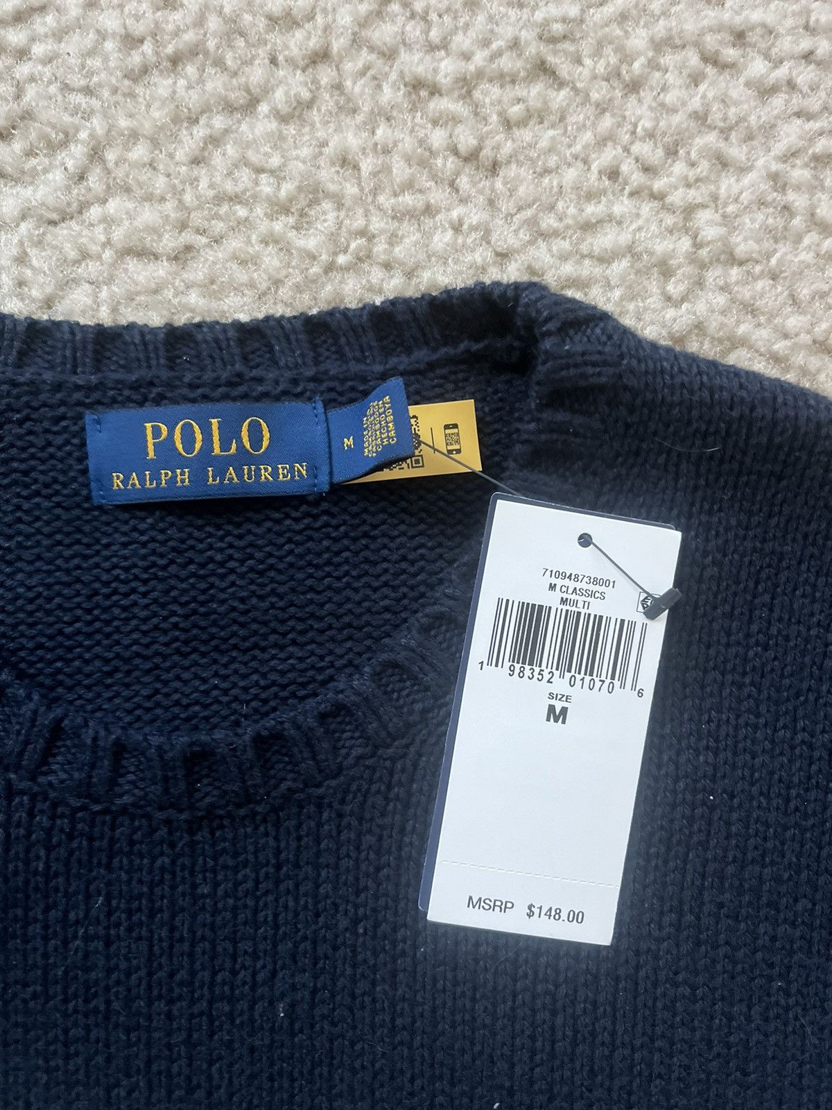 Polo Ralph Lauren navy blue polo knit sweater Size US M / EU 48-50 / 2 - 3 Thumbnail