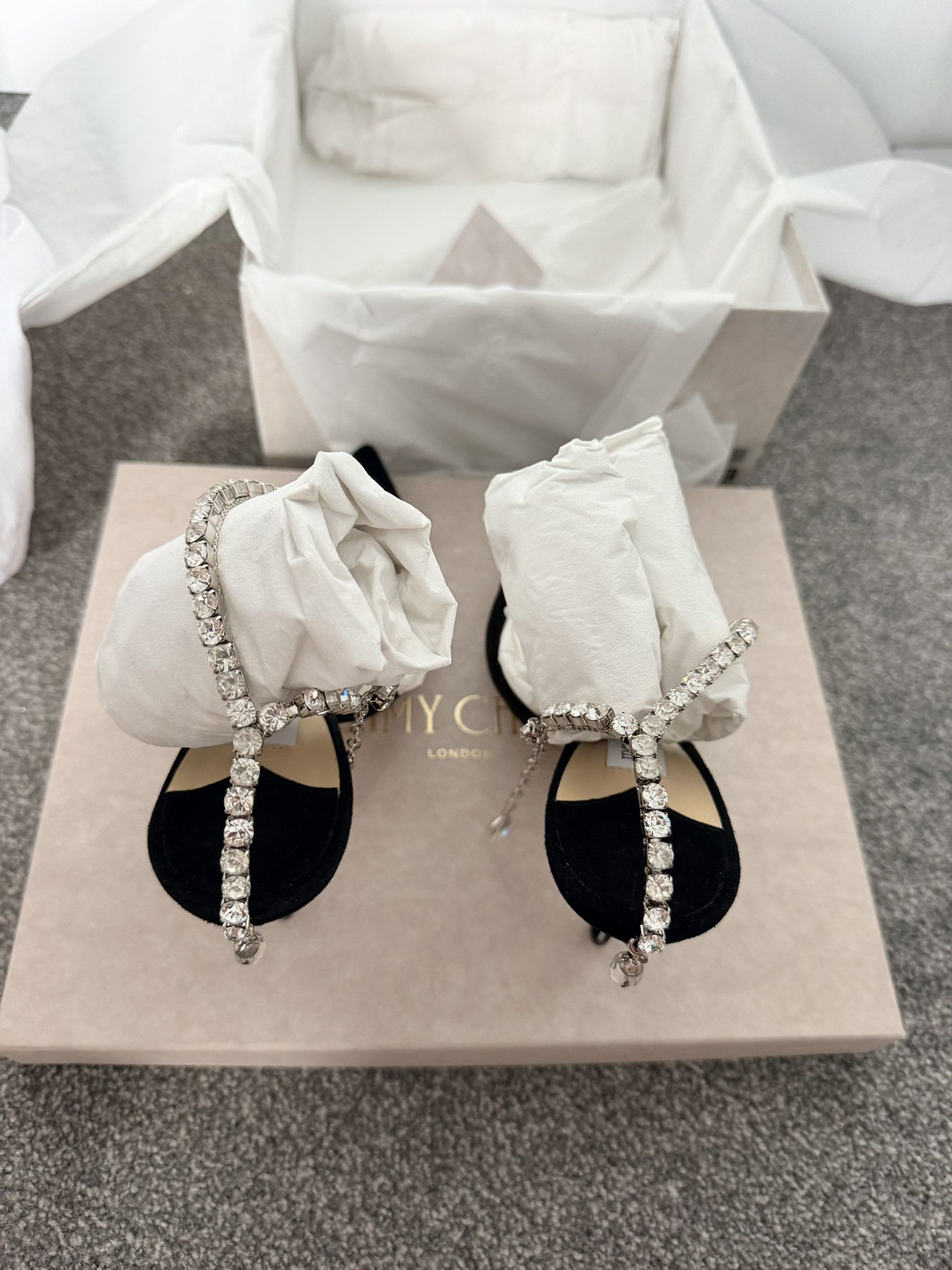 Jimmy Choo JIMMY CHOO Saeda 100 Black Suede New & Authentic Size US 8.5 / IT 38.5 - 6 Thumbnail