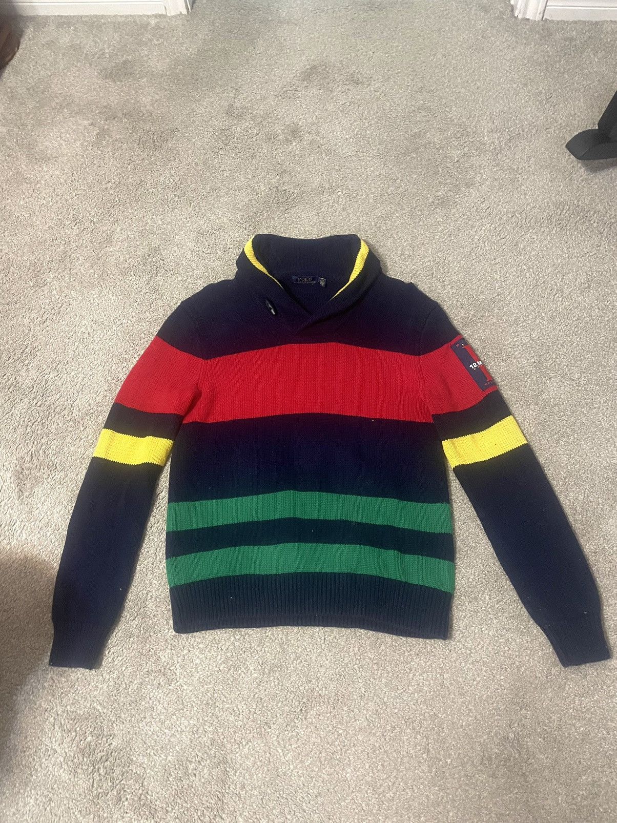 Polo Ralph Lauren × U.S. Polo Assn. Polo Ralph Lauren 12 M Yacht Sweater Multi Color Striped Size US S / EU 44-46 / 1 - 10 Thumbnail