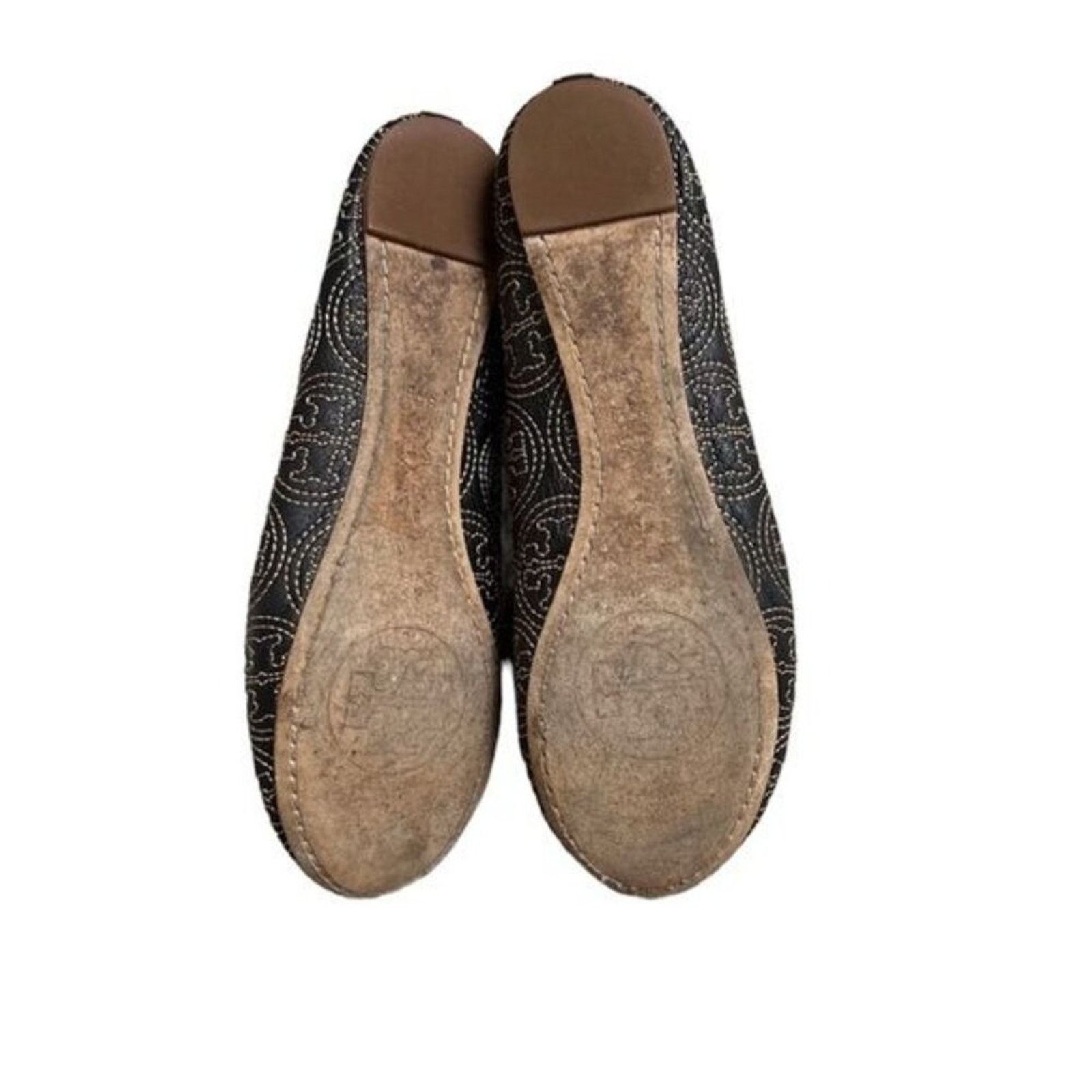 Tory Burch Tory Burch Flats Black Cream 6.5 Leather Sole Leather Upper Size US 6.5 / IT 36.5 - 3 Thumbnail