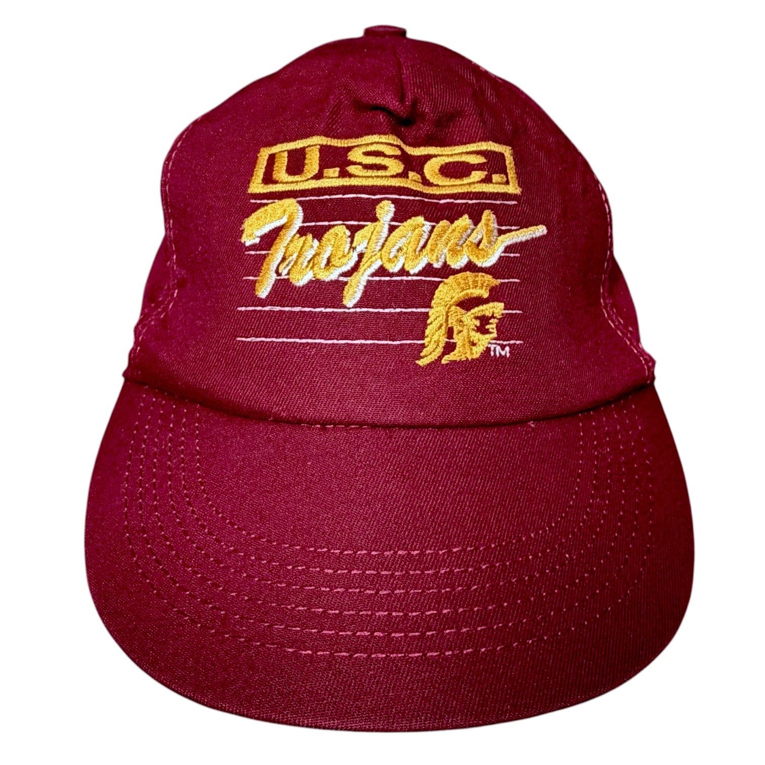 Other Vintage 80s USC Trojans Front Row Cardinal Snapback Hat USA Size ONE SIZE - 2 Thumbnail