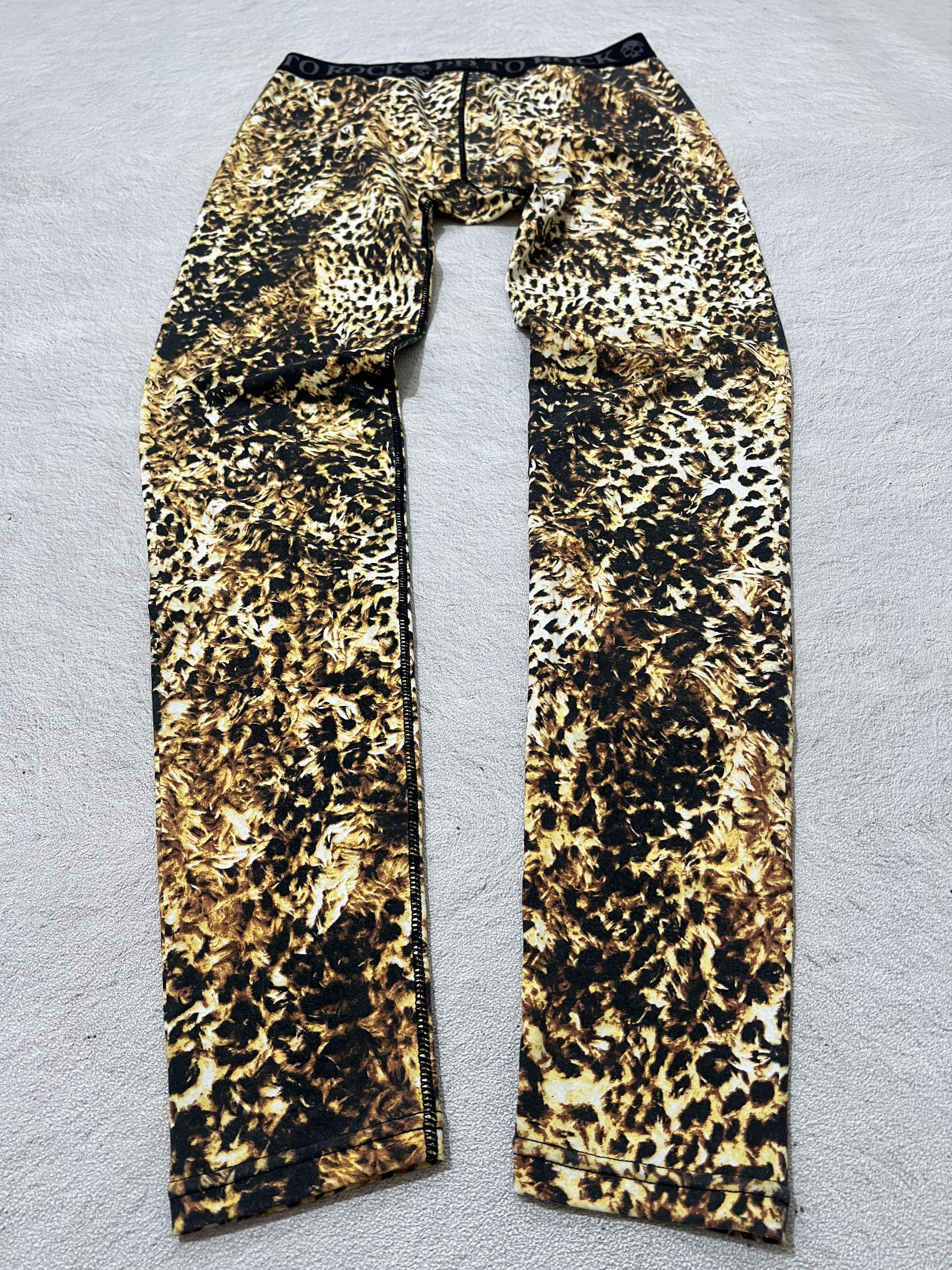 PPFM 2000s Ppfm Japanese Leopard Skin Stretch Pants y2k Lgb Ifsix Size US 35 - 2 Thumbnail