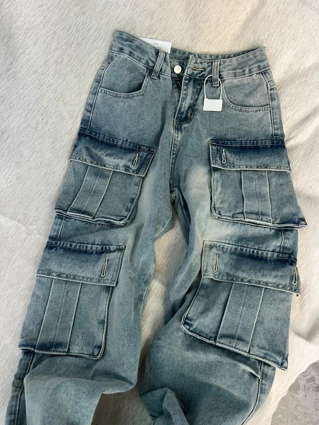 Japanese Brand × Jean Trendy Multi Pocket Washed Denim Pants Size US 27 - 1 Thumbnail