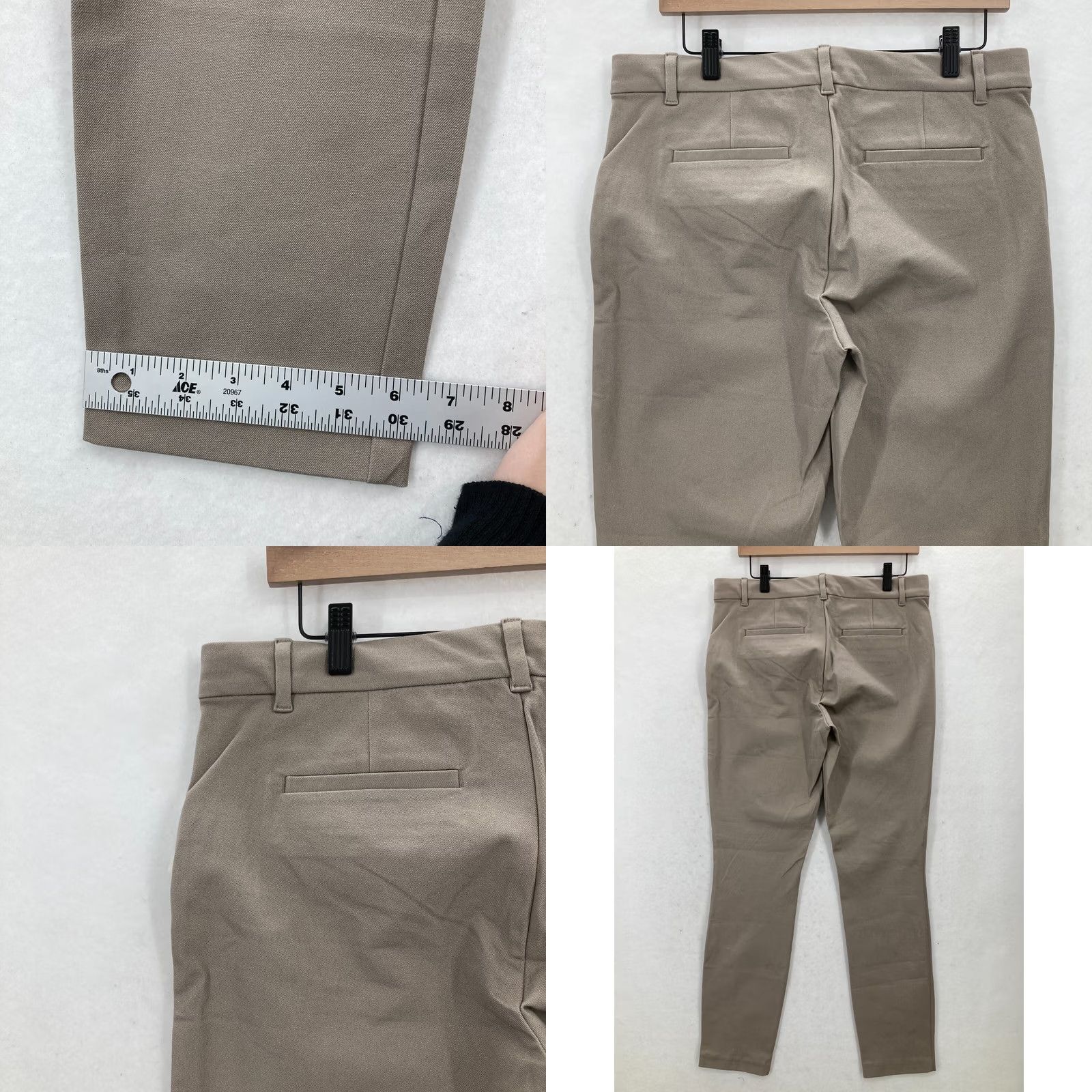 Gap GAP Skinny Ankle Pants Women's 10 Tall Beige Stretch Career Casual Workwear Regular Size 10 Tall Size 32" / US 10 / IT 46 - 9 Thumbnail