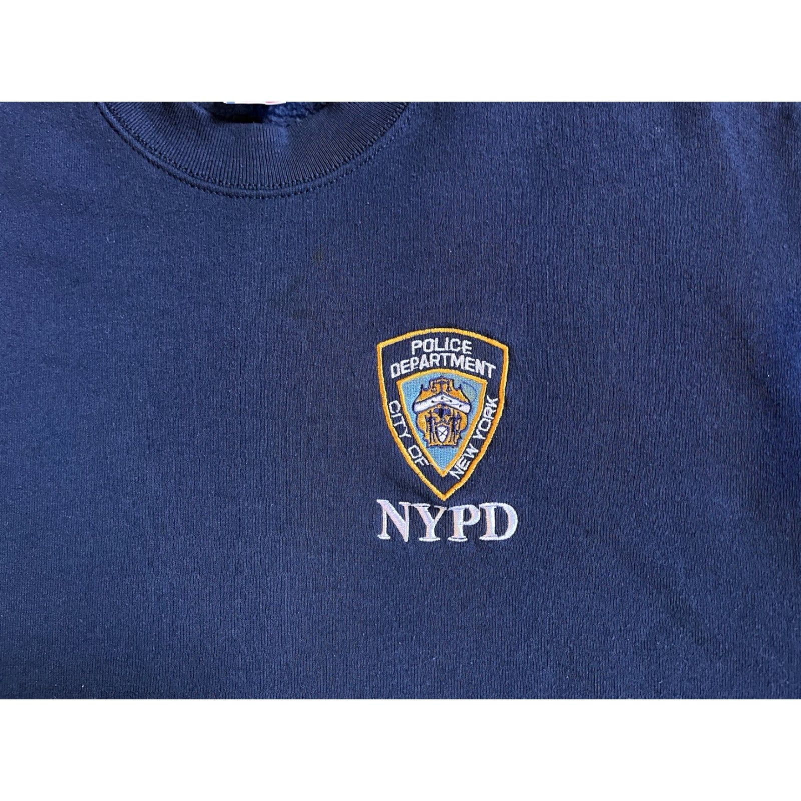 Fruit Of The Loom VINTAGE NYPD Sweatshirt Men’s XL Blue 90s NYPD Logo Embroidered Cotton Blend Jersey Pullover Crew Neck Sweatshirt Size US XL / EU 56 / 4 - 3 Thumbnail