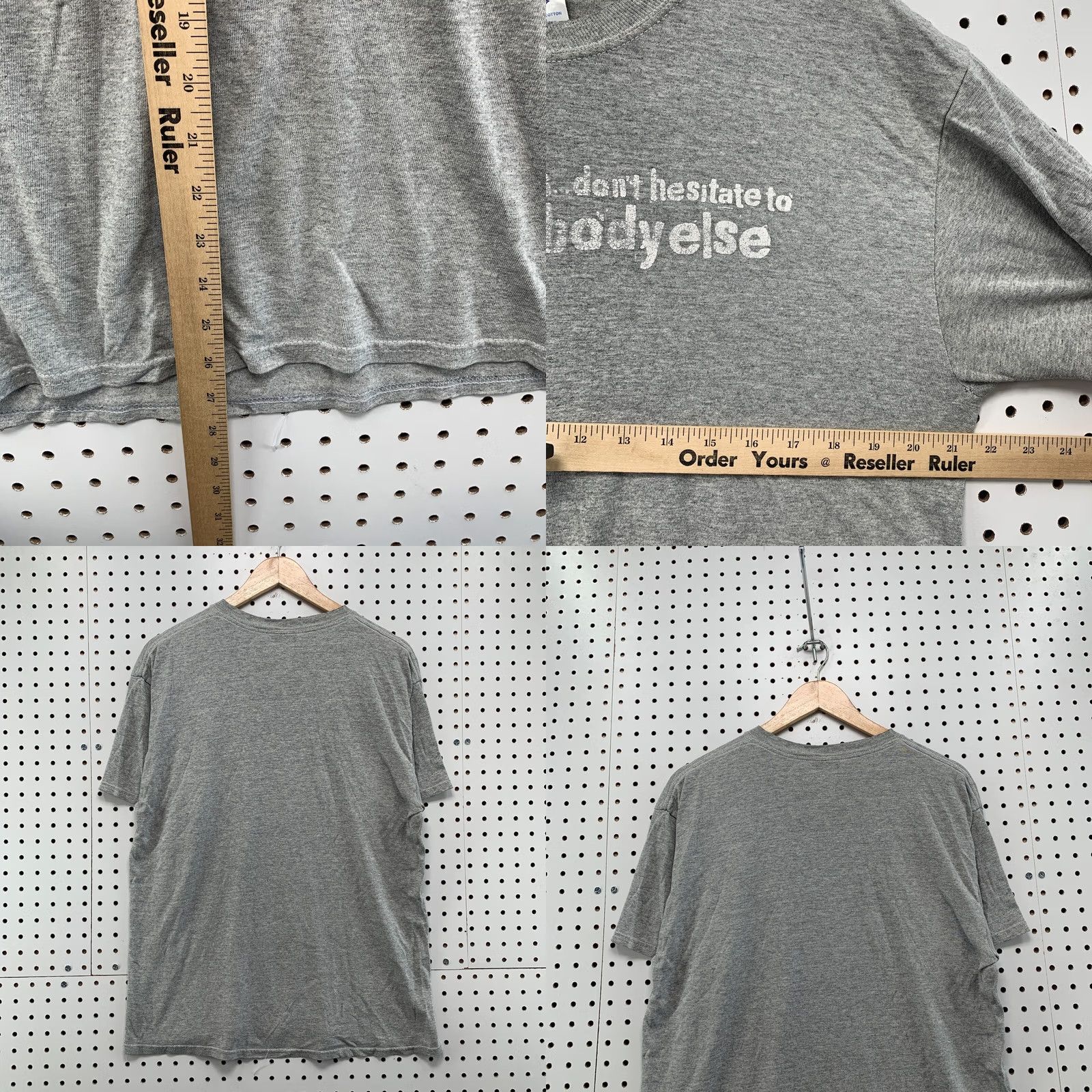Jerzees Vintage Funny Quote Shirt Gray White ASK SOMBODY ELSE Mens Large 21.5x27.5 Size US L / EU 52-54 / 3 - 9 Thumbnail