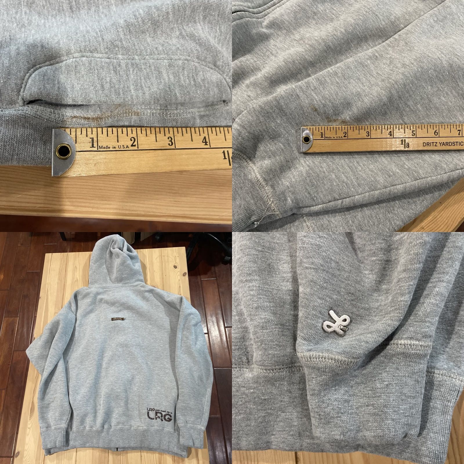 Vintage VINTAGE Lifted Research Group LRG Hoodie Full Zip Quilted Hood Gray XL Men Hip Hop Shirt Size US XL / EU 56 / 4 - 8 Thumbnail