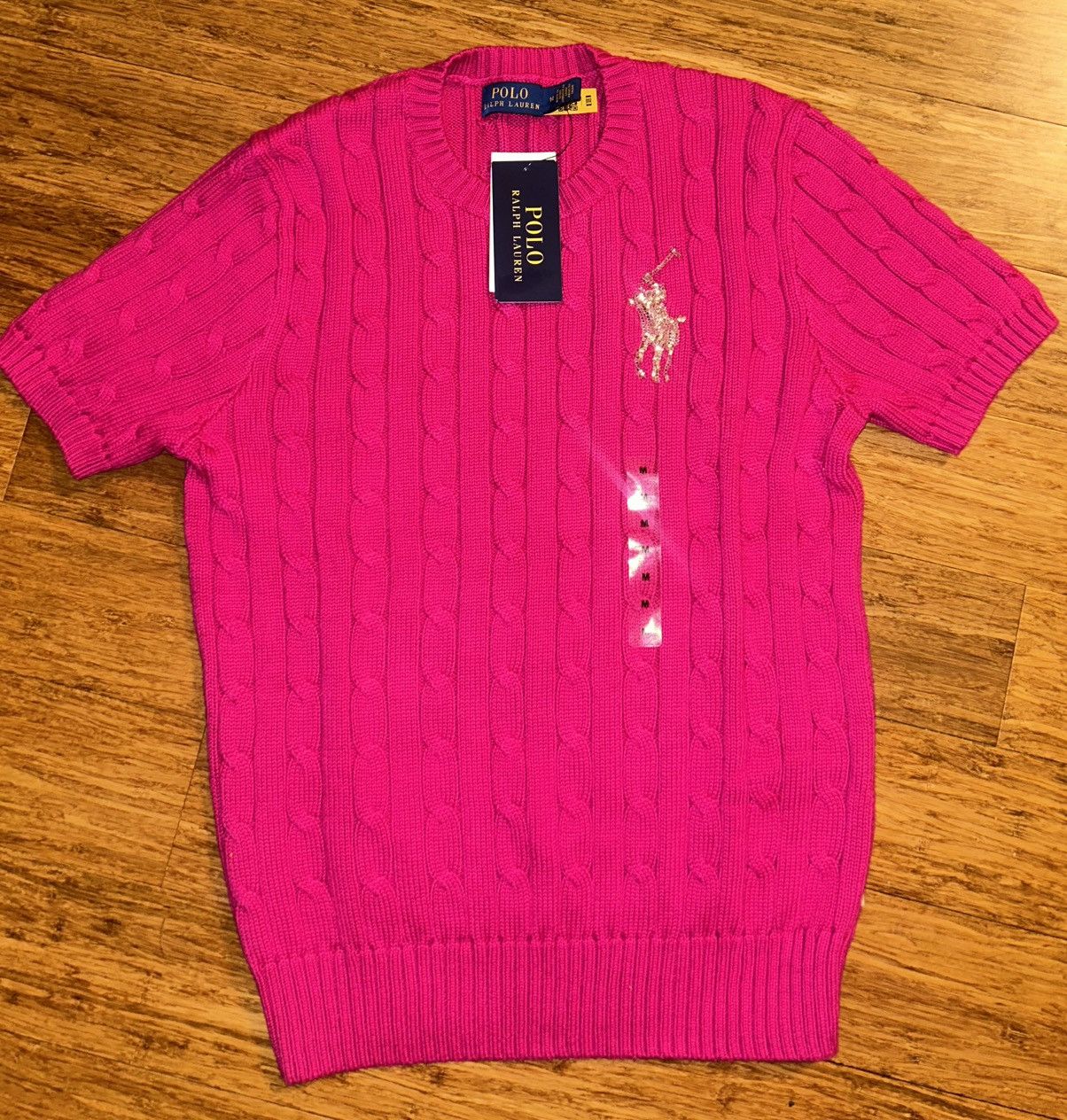 Polo Ralph Lauren Polo Ralph Lauren Short Sleeve Cable Knit Sweater Bead Pony Size M / US 6-8 / IT 42-44 - 1 Thumbnail