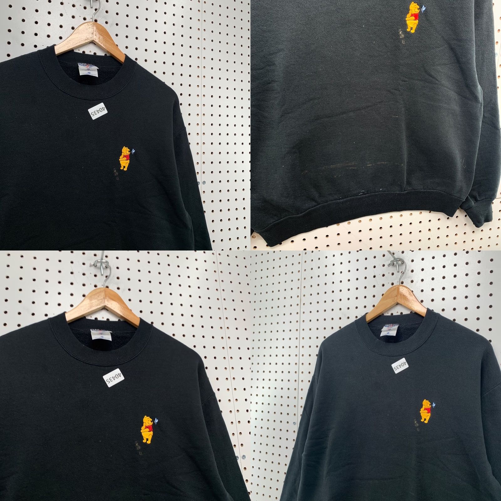 Jerzees VINTAGE Winnie The Pooh Crewneck Sweatshirt Mens Large Black Embroidered 90s Jerzees Sweatshirt Size US L / EU 52-54 / 3 - 8 Thumbnail
