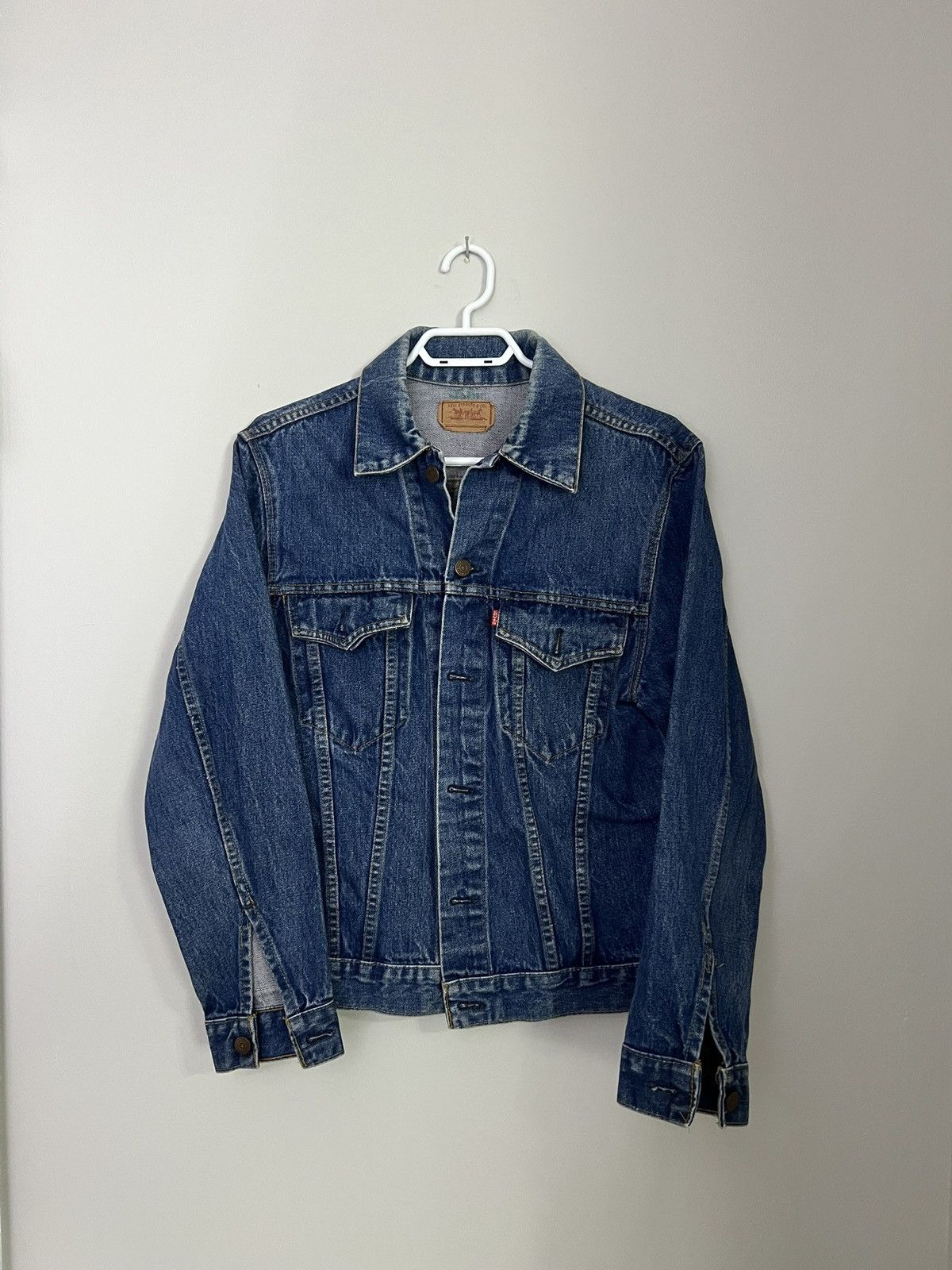 Levi's × Vintage Vintage 80s Levis Blue Denim Jean Trucker Jacket Made in USA Size US S / EU 44-46 / 1 - 1 Thumbnail