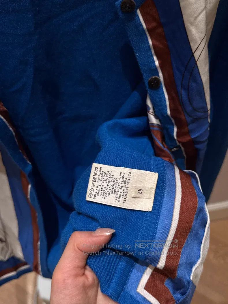 Hermes Hermes Blue Patchwork Printed Knit Cardigan Size M / US 6-8 / IT 42-44 - 3 Thumbnail