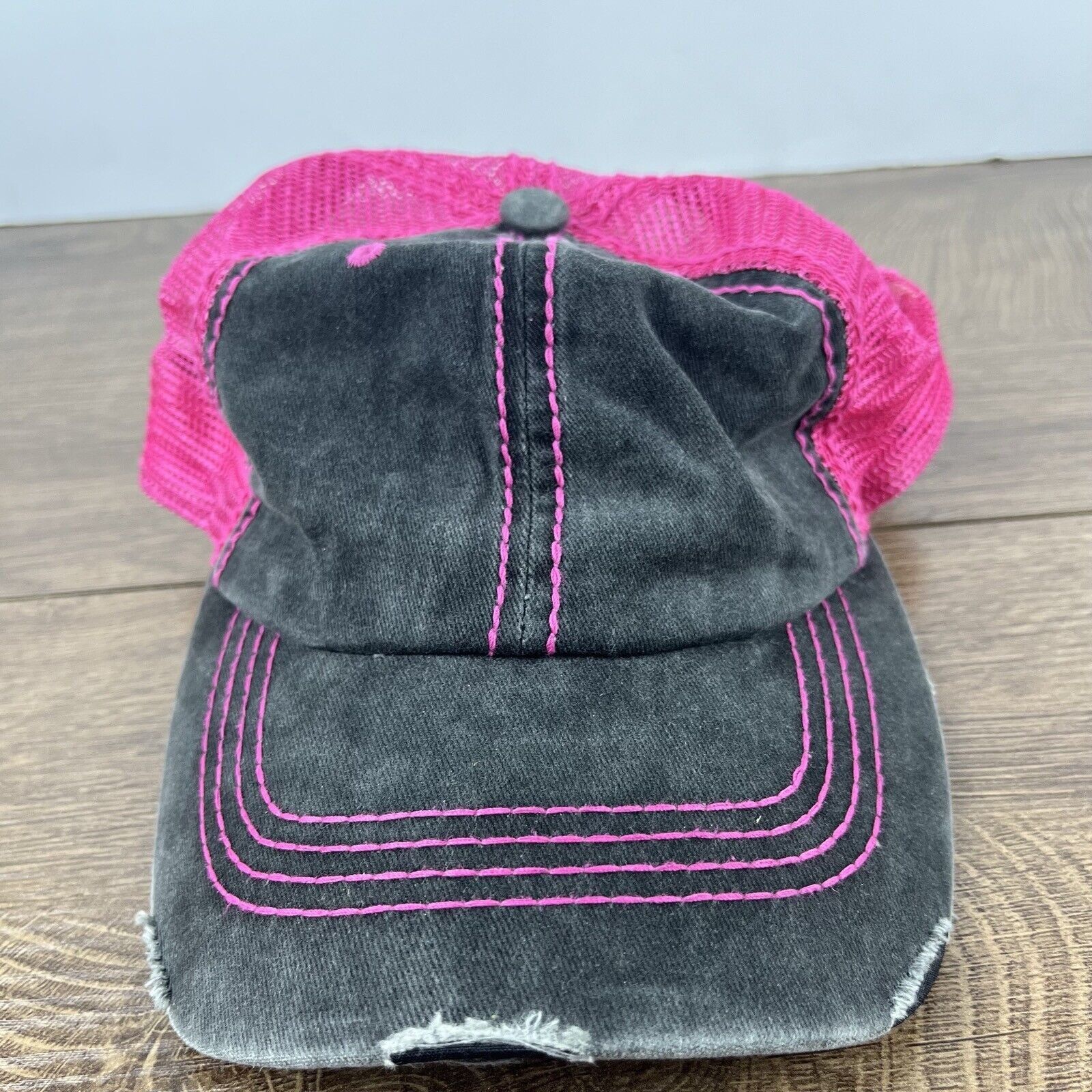 Other Plain Gray Pink Baseball Hat Gray Adjustable Hat Gray Adult Size ONE SIZE - 4 Thumbnail