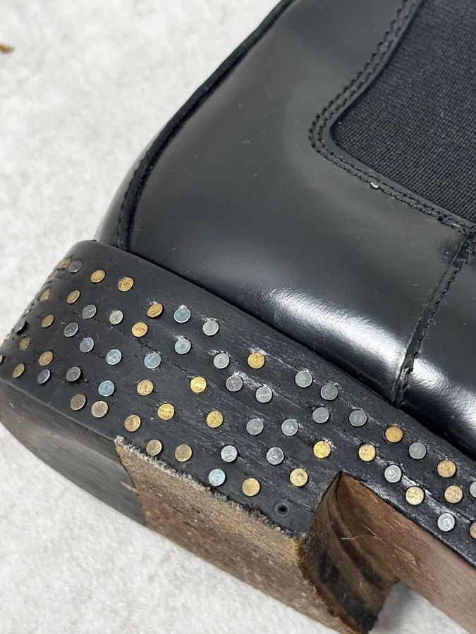 Maison Margiela 2010s Maison Margiela Black Nail Sole Leather Boots Size US 5.5 / EU 38 - 4 Thumbnail