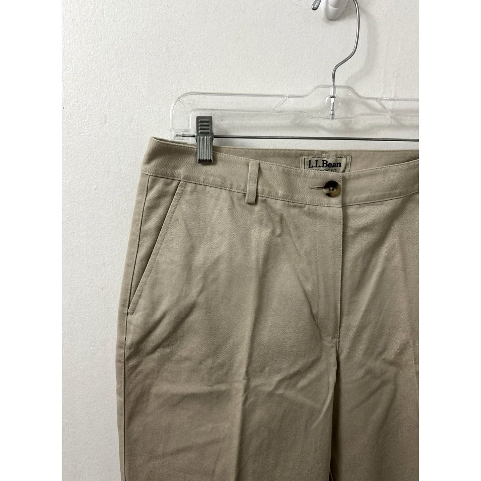 Vintage VINTAGE LL Bean Pants Womens Regular Size 10 32x29 Khaki Tan Chino Straight Flat Front Button Zip Casual Business Workwear Mens Womens Size 32" / US 10 / IT 46 - 4 Thumbnail