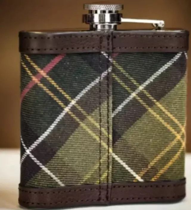 Barbour BARBOUR TARTAN HIP FLASK 6oz in Dark Brown Size ONE SIZE - 2 Thumbnail
