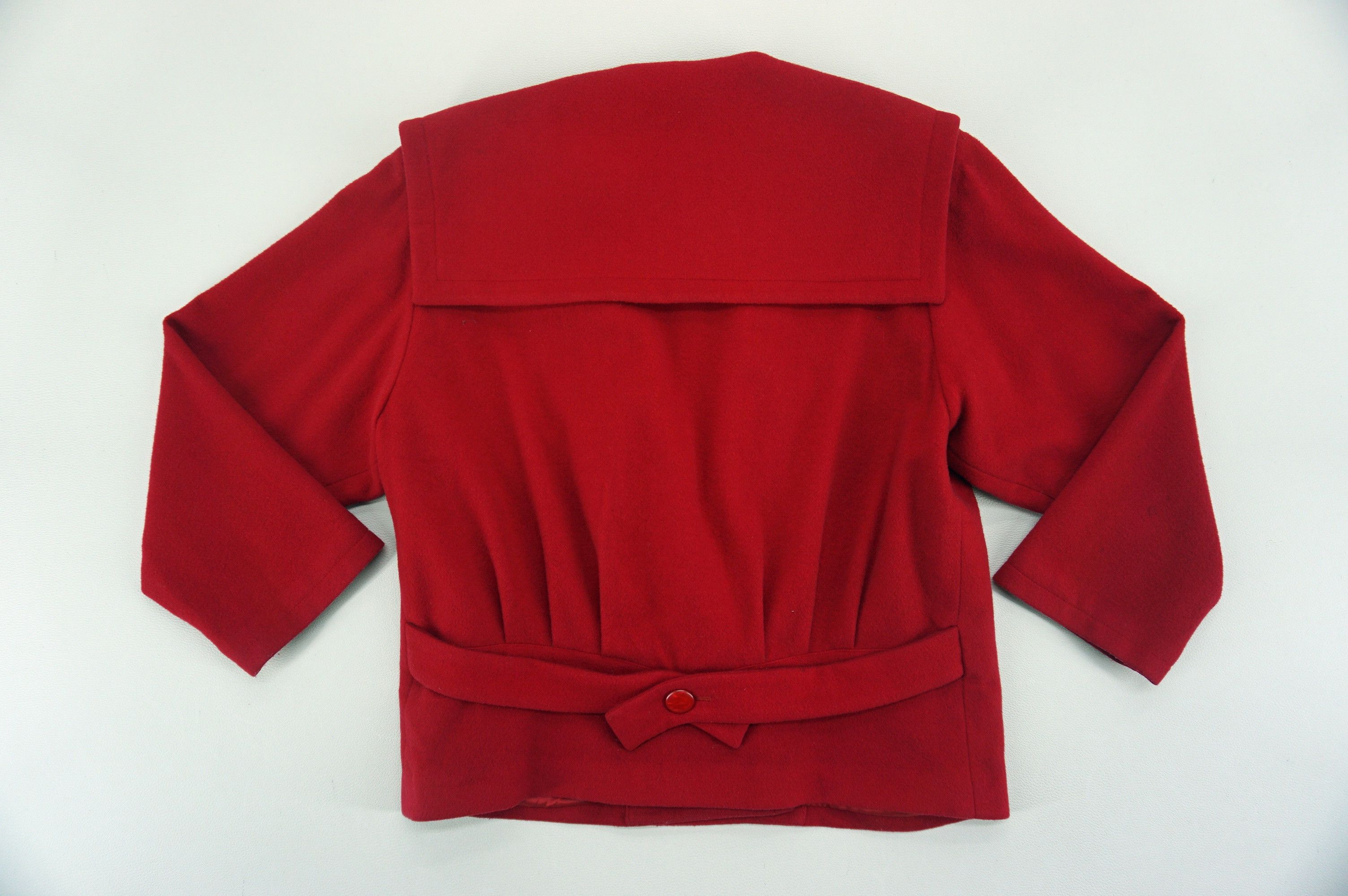 Max Mara Alta Made Jacket Red Wool Sailor Coat Size S / US 4 / IT 40 - 4 Thumbnail