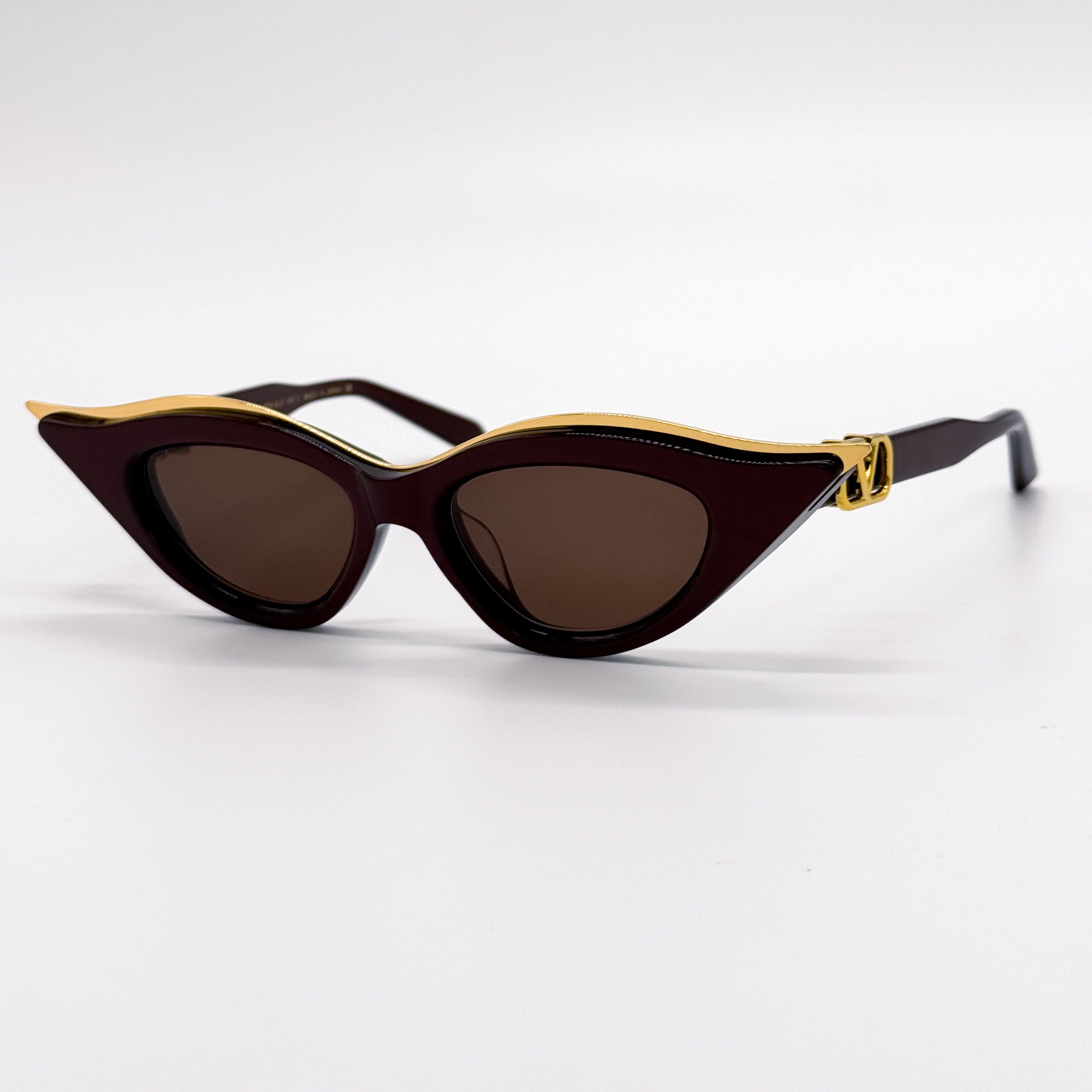 Valentino NEW VALENTINO V-GOLDCUT VLS-114B BORDEAUX CAT EYE SUNGLASSES Size ONE SIZE - 6 Thumbnail
