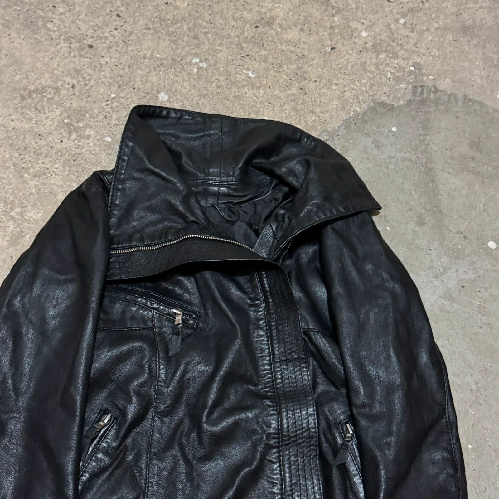 Other Rick owens style high neck leather jacket Size S / US 4 / IT 40 - 4 Thumbnail