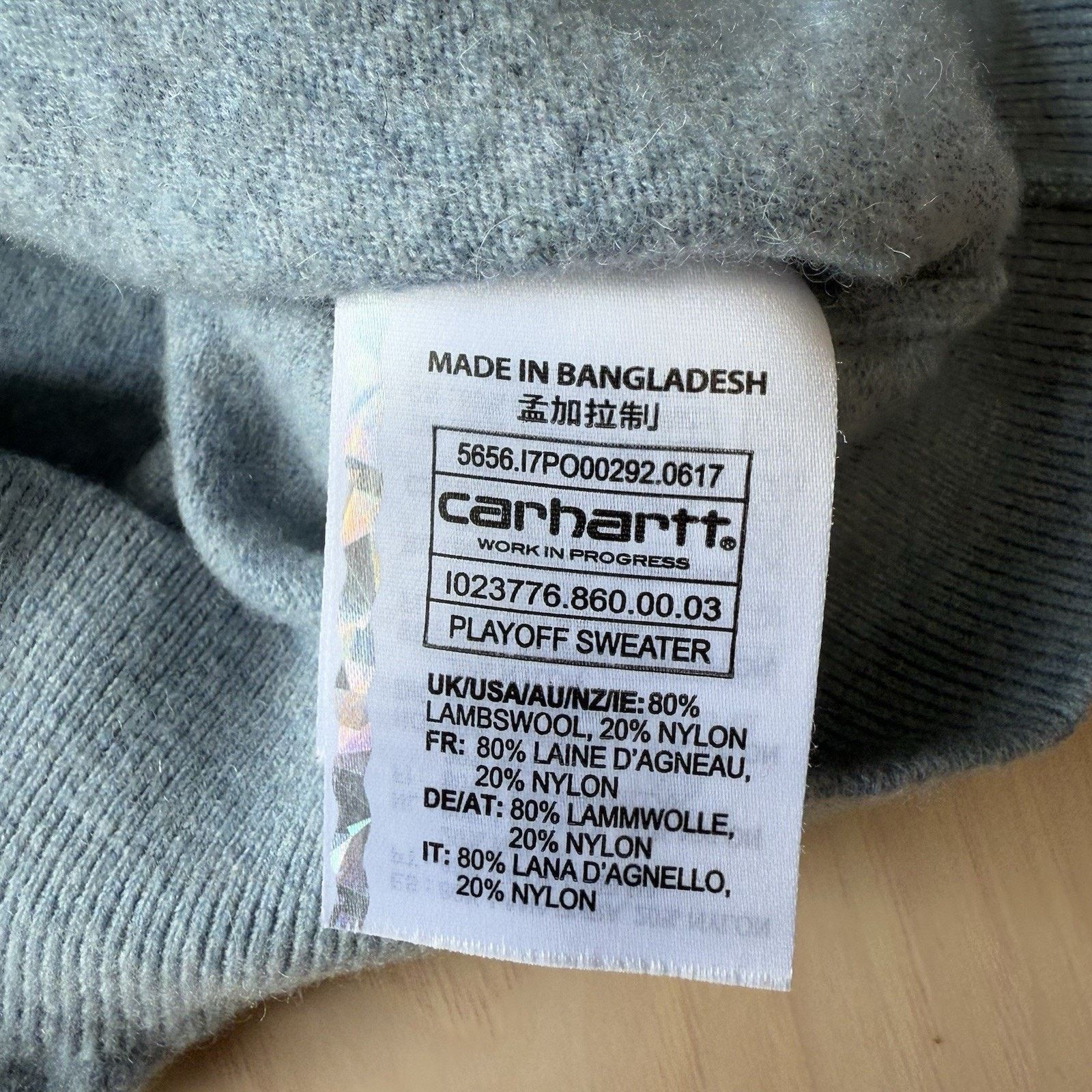 Carhartt Wip Carhartt WIP Playoff Sweater Medium Blue Wool Pullover Size US M / EU 48-50 / 2 - 6 Thumbnail