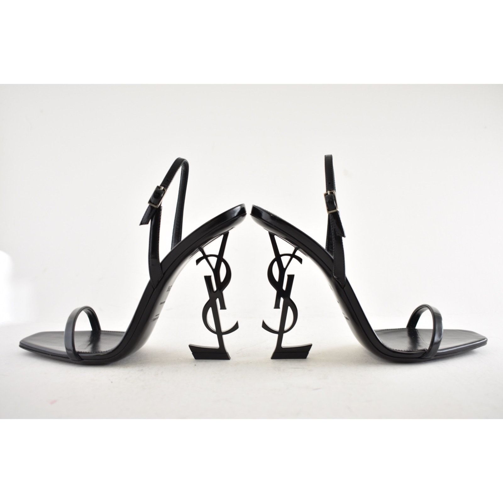 Yves Saint Laurent Saint Laurent Opyum 110 Black Leather YSL Logo Heel Size US 9.5 / IT 39.5 - 14 Thumbnail