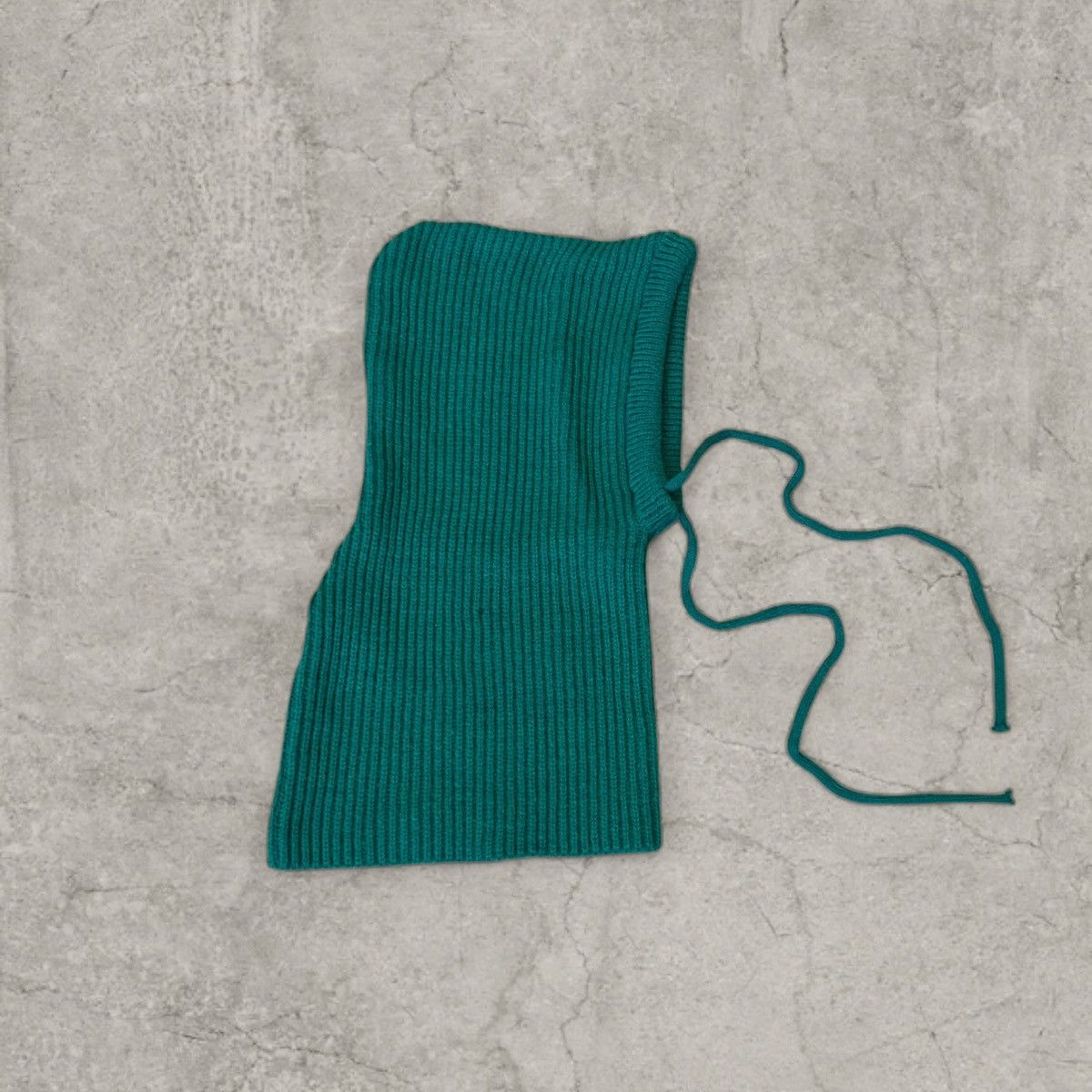 Japanese Brand Vintage style green bonnet snood hood scarf hat. One size Size ONE SIZE - 2 Thumbnail