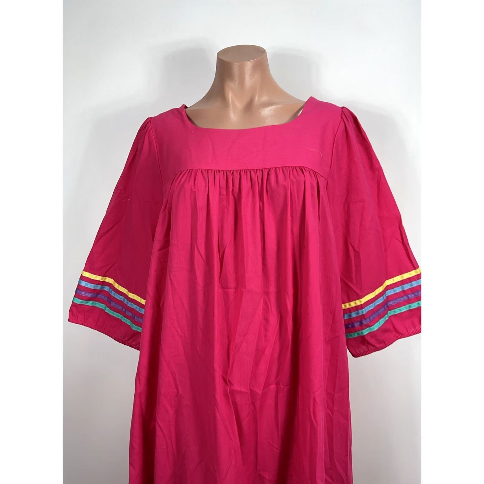 Vintage VINTAGE California Dynasty Mod Caftan Dress O/S Pink 70s GoGo Summer/Beach Womens Size L / US 10 / IT 46 - 3 Thumbnail