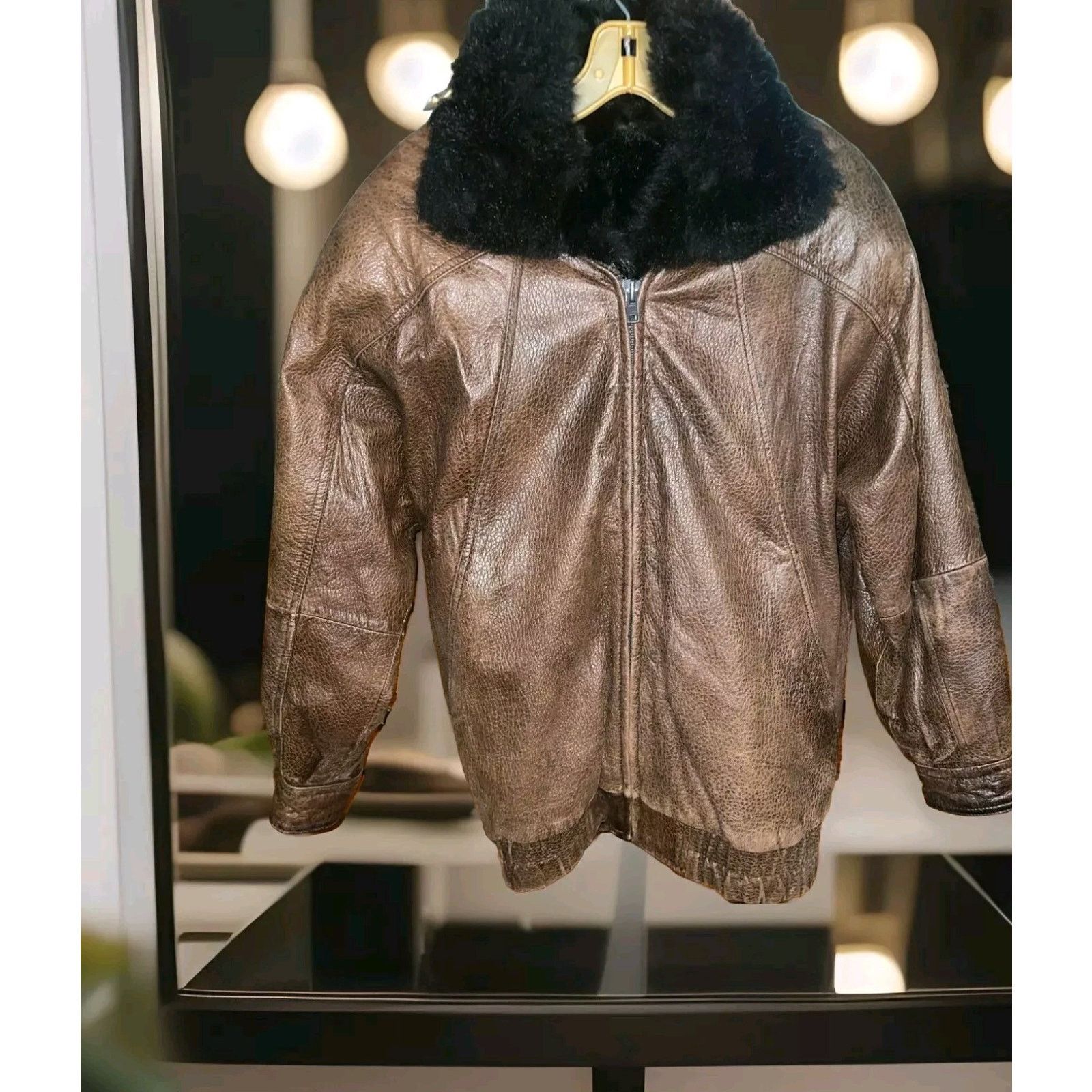Other Andrew Maro Leather Bomber Jacket Removable Opposum Lining Size US M / EU 48-50 / 2 - 2 Thumbnail