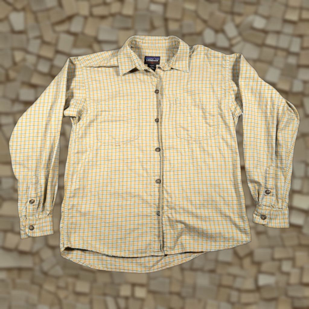 Patagonia Patagonia Shirt Womens MEDIUM Yellow Plaid Organic Cotton Outdoor 90s Vintage Button-Up Long Sleeve Casual Size M / US 6-8 / IT 42-44 - 1 Thumbnail