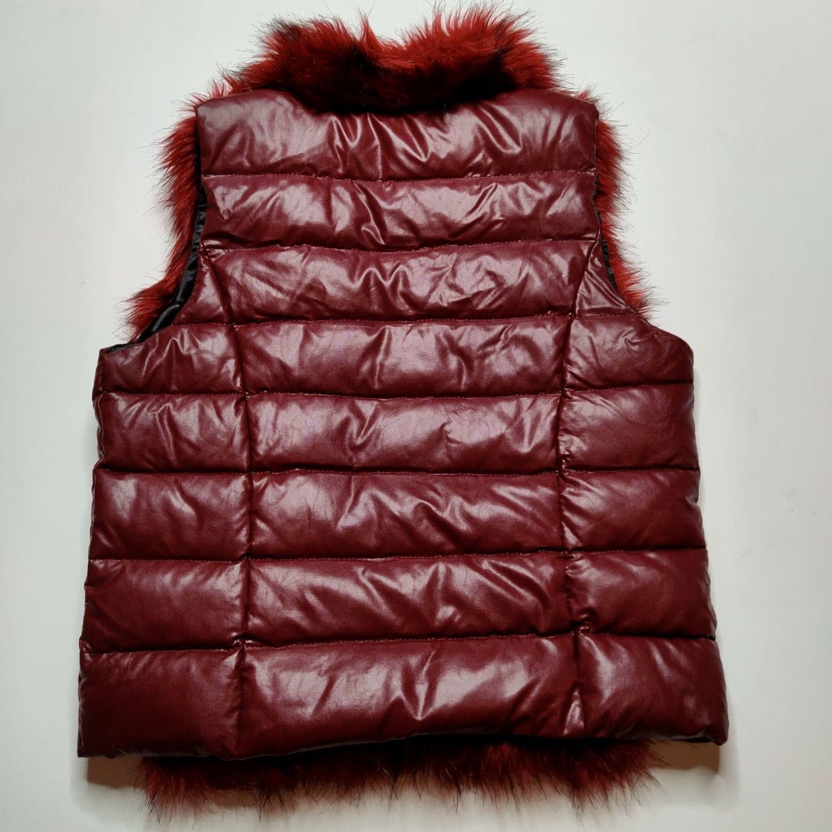Buffalo David Bitton Buffalo by David Bitton Women Medium Merlot Faux Fur Down Puffer Vest NEW Size M / US 6-8 / IT 42-44 - 3 Thumbnail