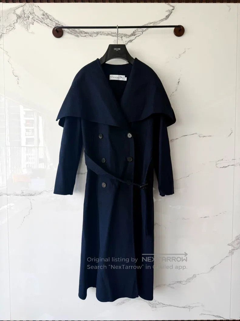 Dior Dior Navy Blue Long Coat Size XXS / US 00 / IT 34 - 1 Thumbnail