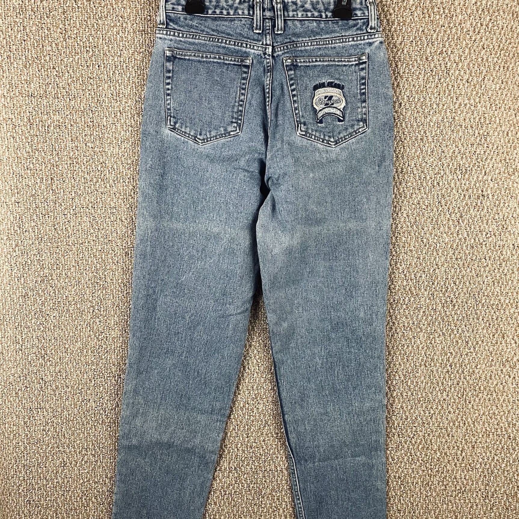Etro VINTAGE Z. CAVARICCI Jeans Women’s 32 Regular 90s Boyfriend Blue 31in Inseam Stone Wash Embroidered 100% Cotton T393 Size 24" / US 00 / IT 34 - 2 Thumbnail