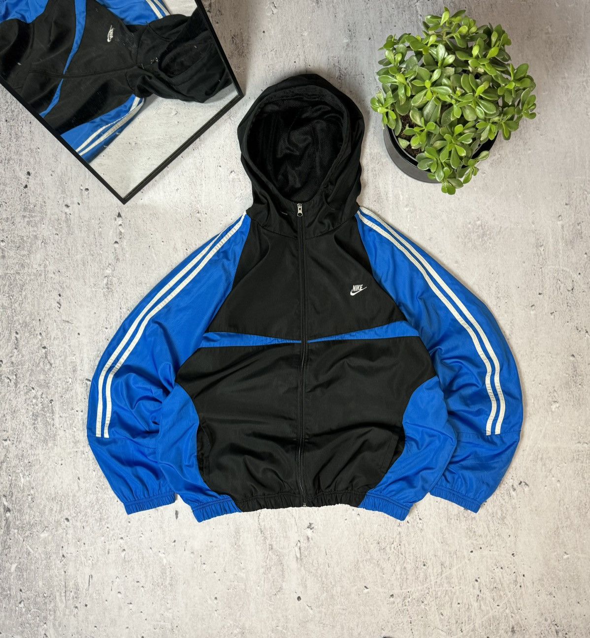 90s Nike Vintage Nylon Hooded Drill Jacket