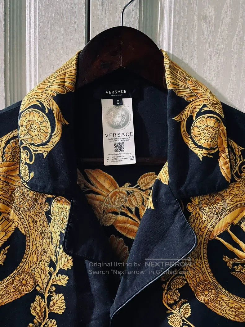 Versace Versace Silk shirt top black gold Size US XXL / EU 58 / 5 - 3 Thumbnail